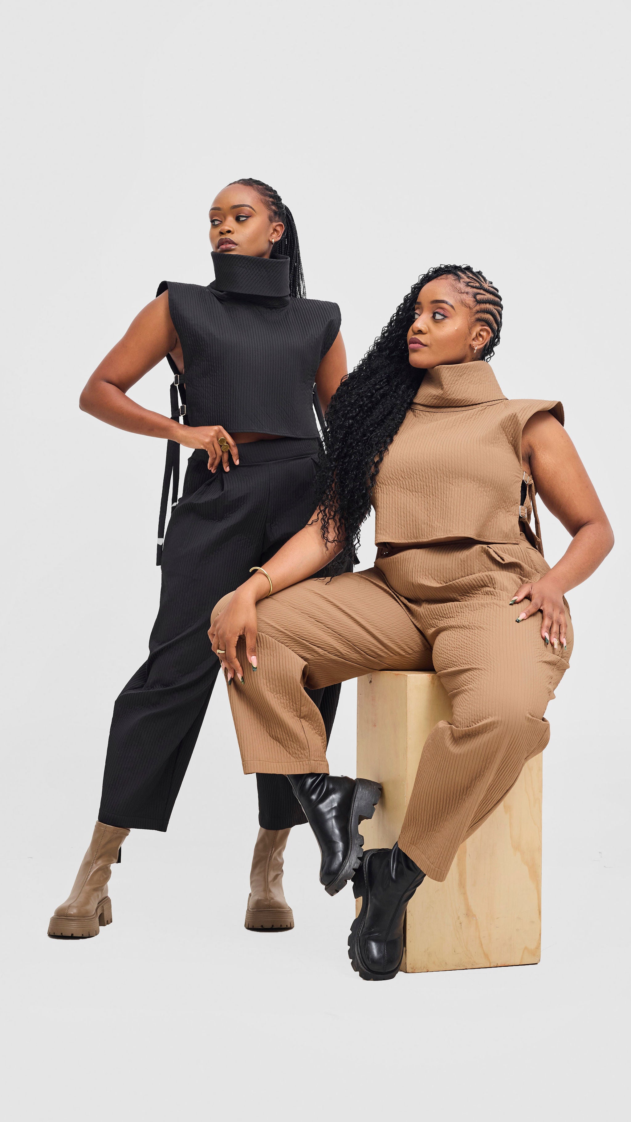 Shiv & Shikie X Safari Turtleneck Vest - Taupe