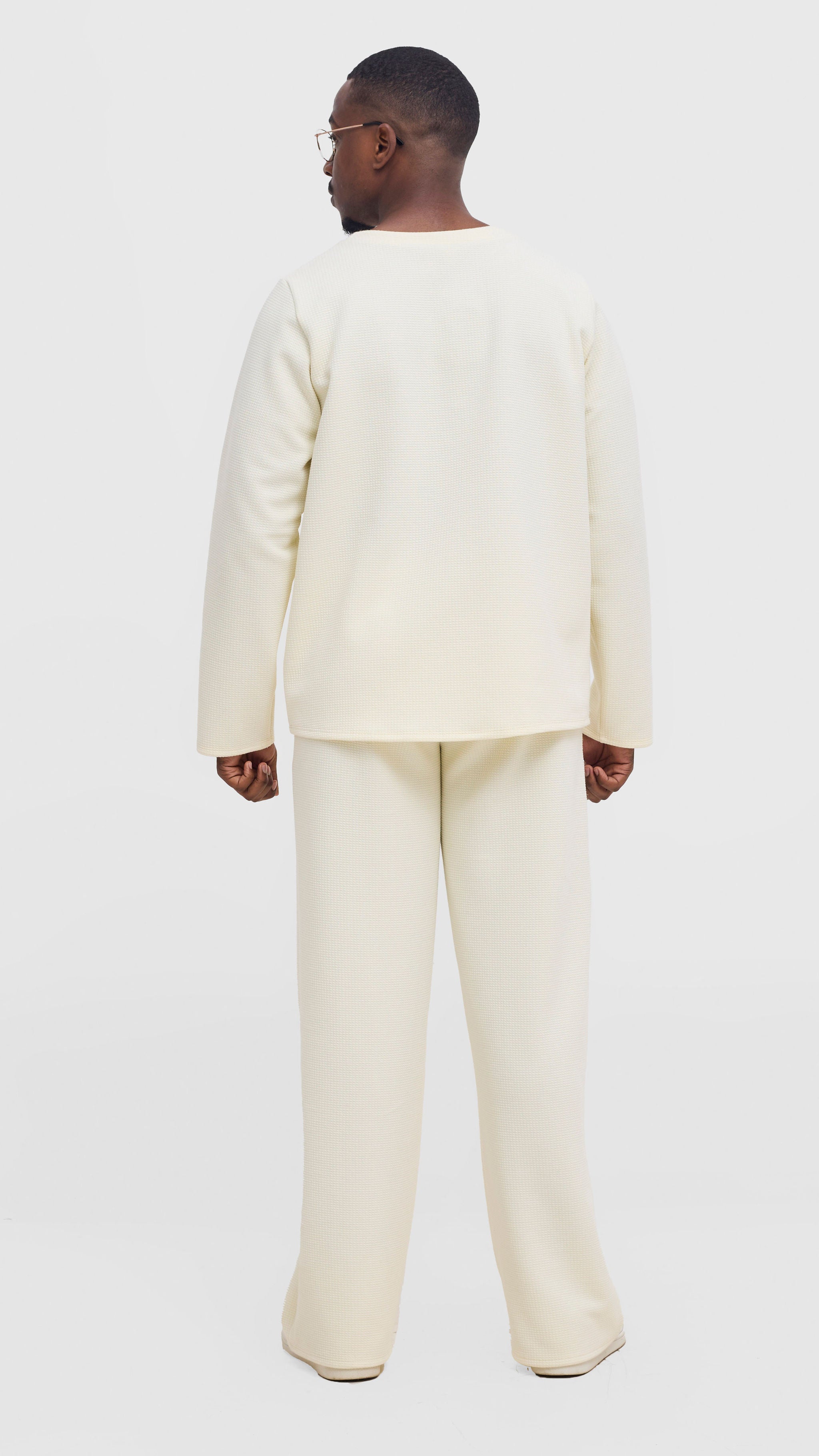 Shiv & Shikie X Safari V-Neck Long Sleeve T-shirt - Off White