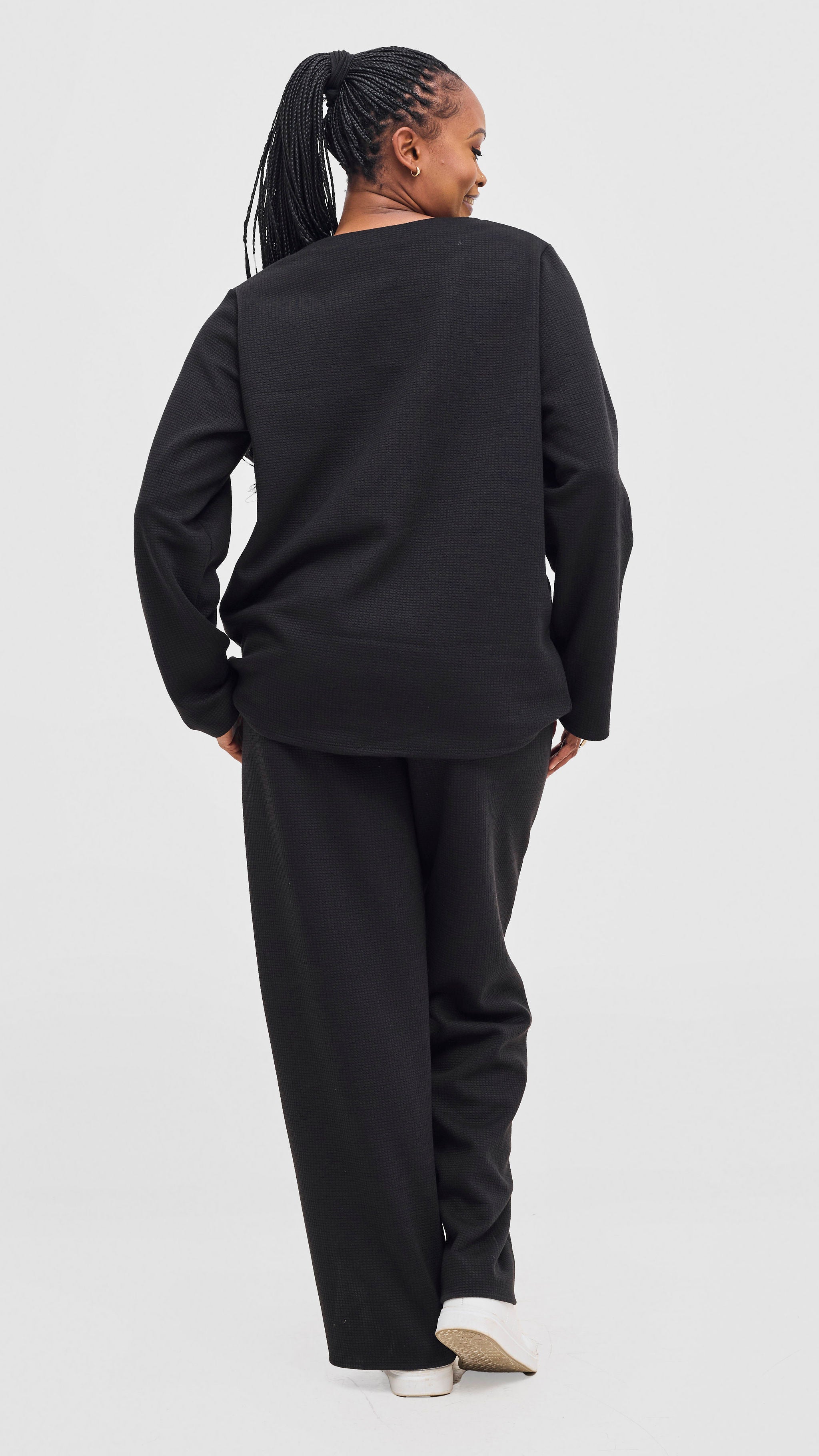 Shiv & Shikie X Safari V-Neck Long Sleeve T-shirt - Black