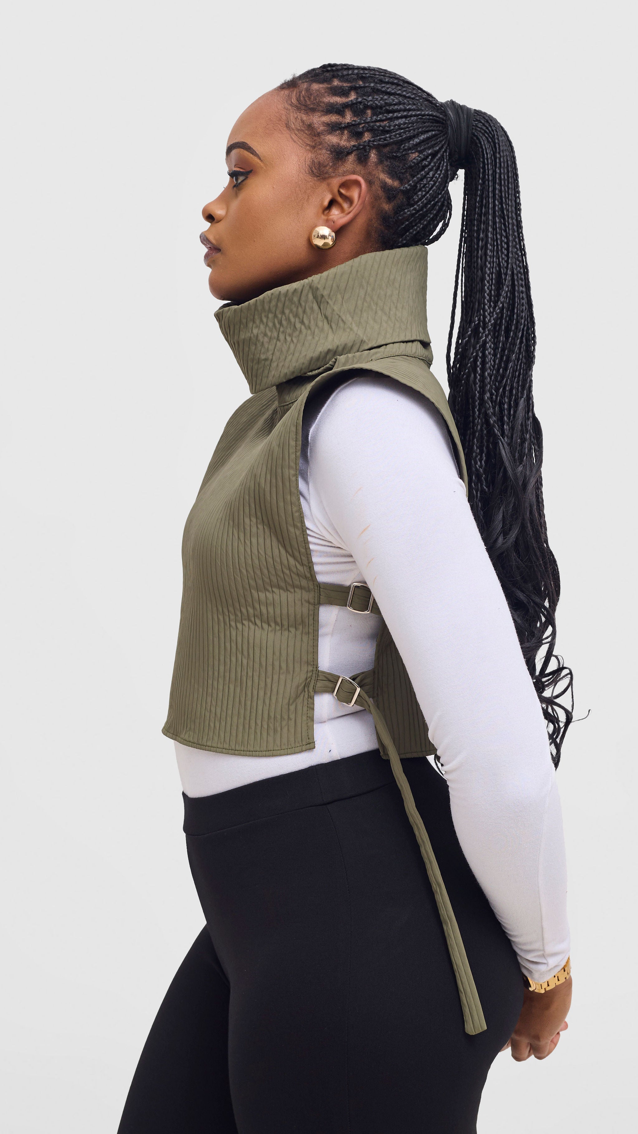 Shiv & Shikie X Safari Turtleneck Vest - Olive