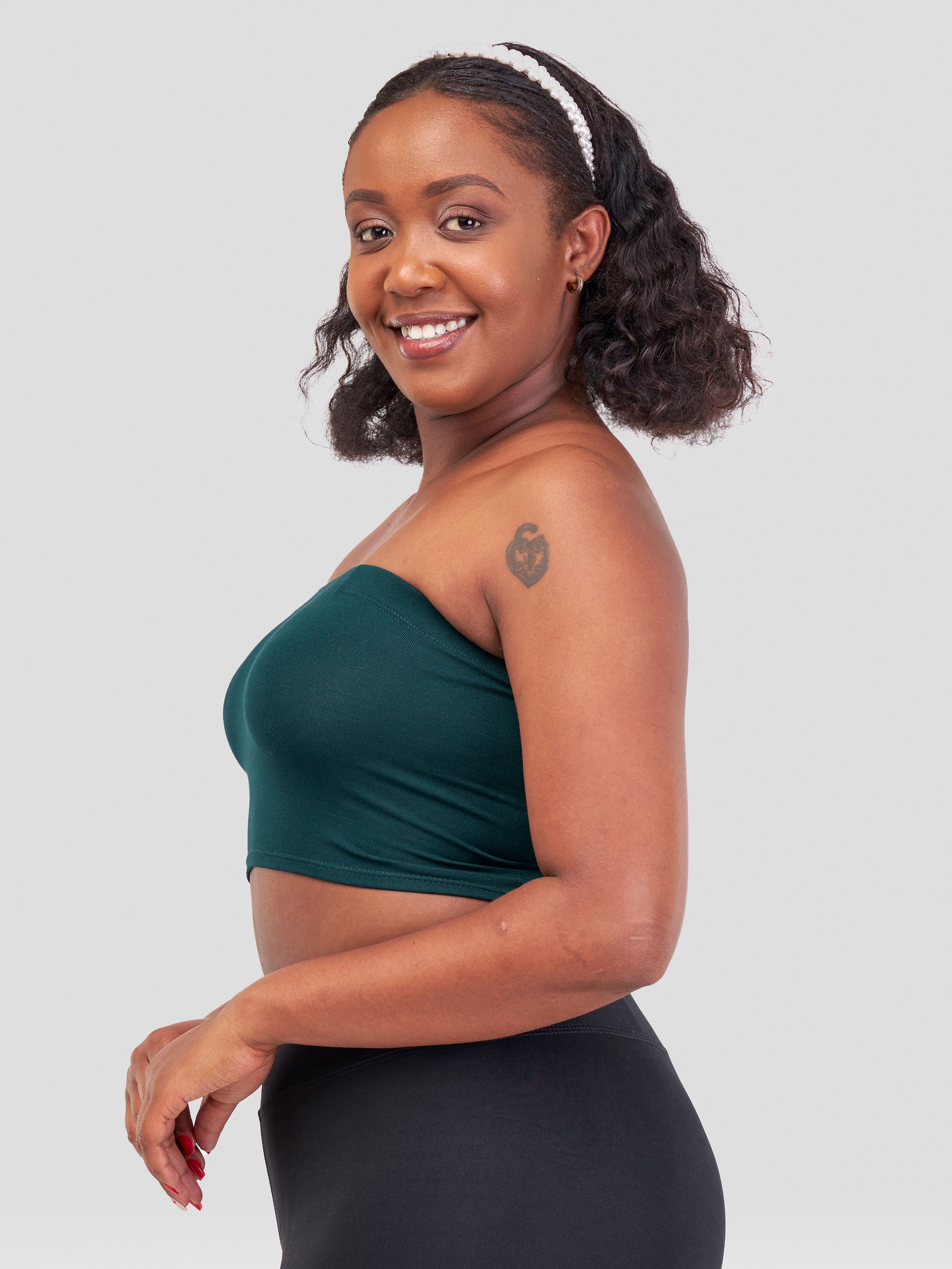 Zoya Basic Jersey Bandeau  - Forest Green