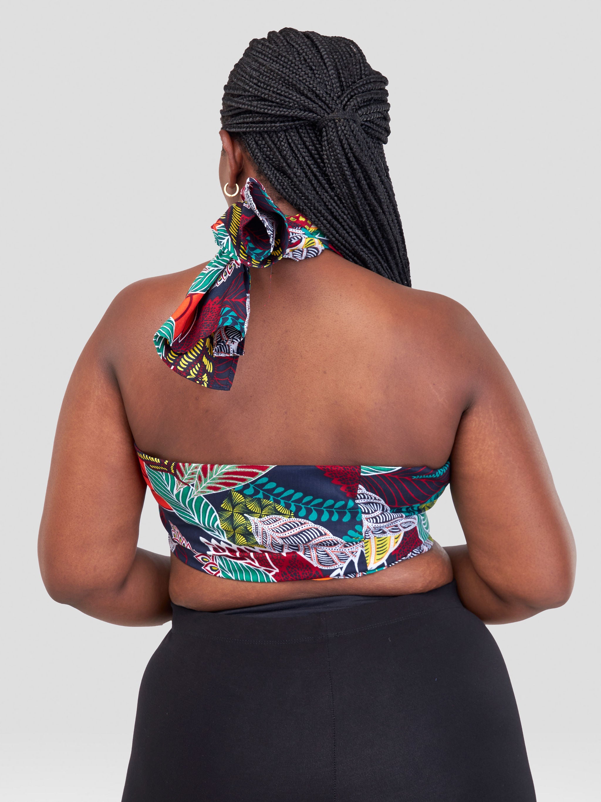 Vivo Kitenge Multi Purpose Wrap - Navy Blue / Green Ankara Print