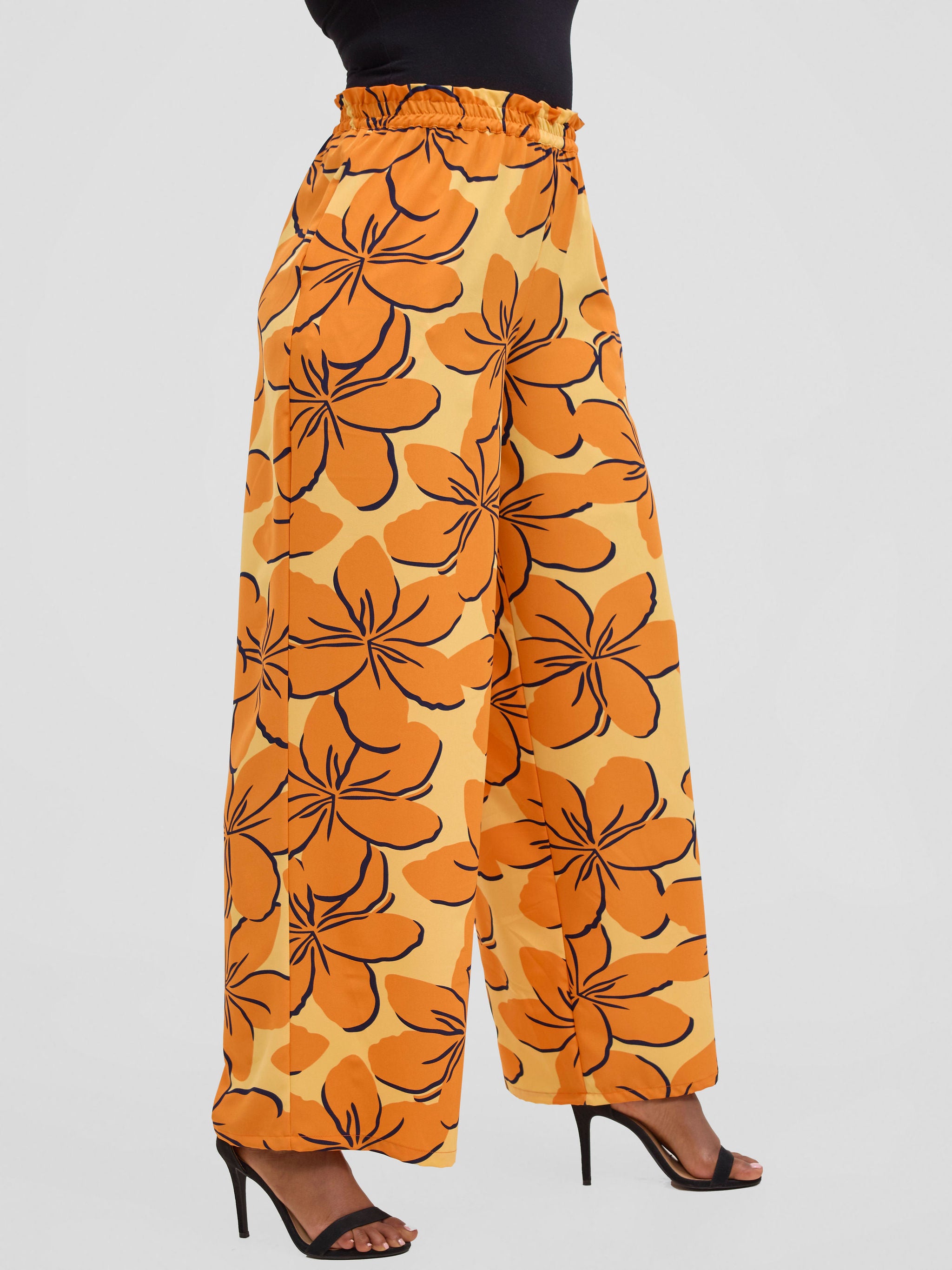Vivo Sanali Wide Leg Pants - Orange / yellow Print