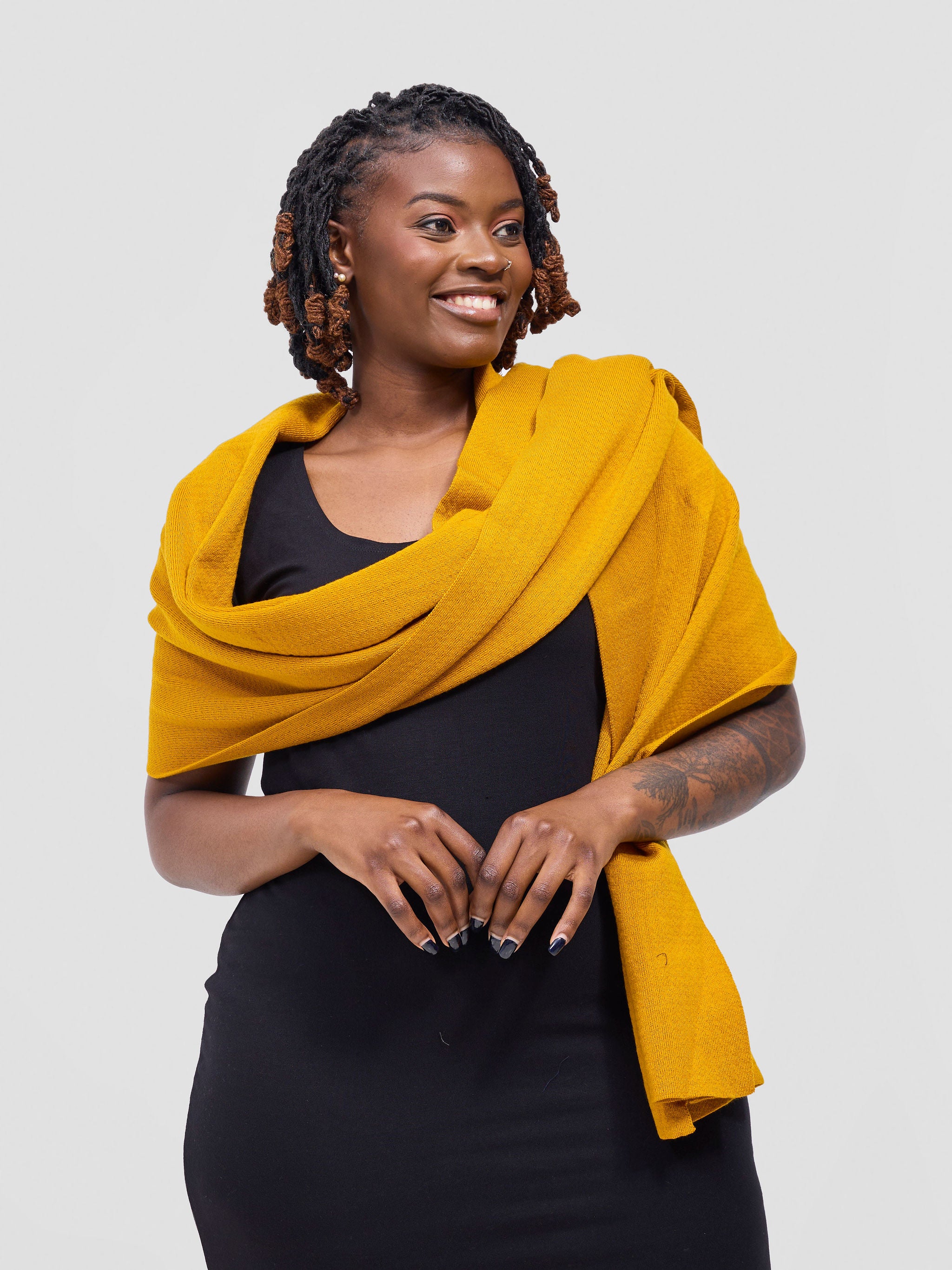 Vivo Lalani Scarf Without Fringes - Mustard