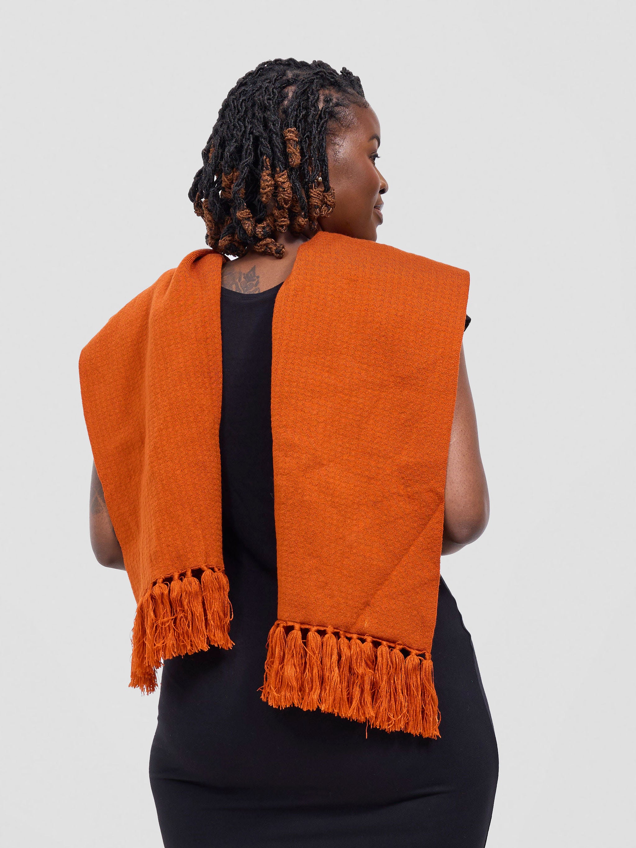 Vivo Lalani Scarf With Fringes - Burnt Orange