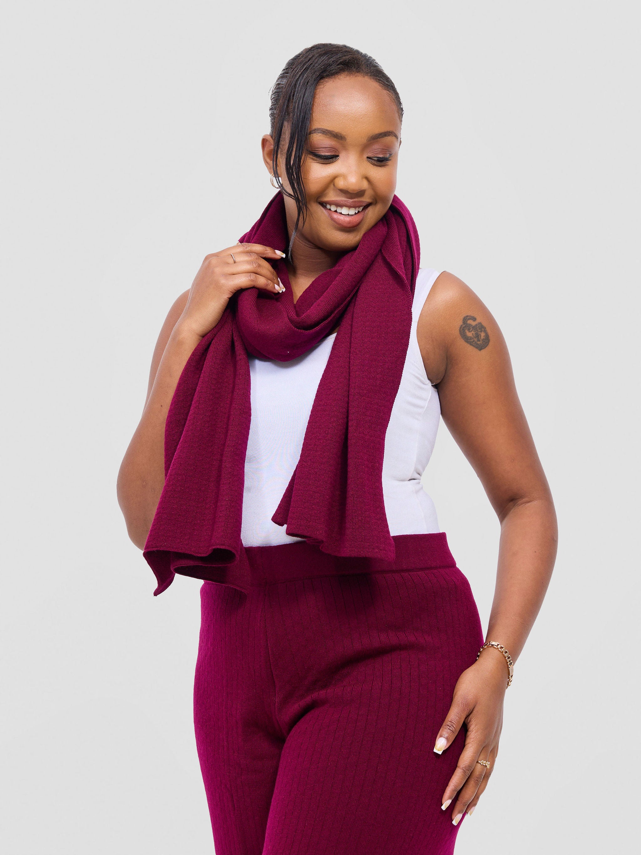 Vivo Lalani Scarf Without Fringes - Burgundy