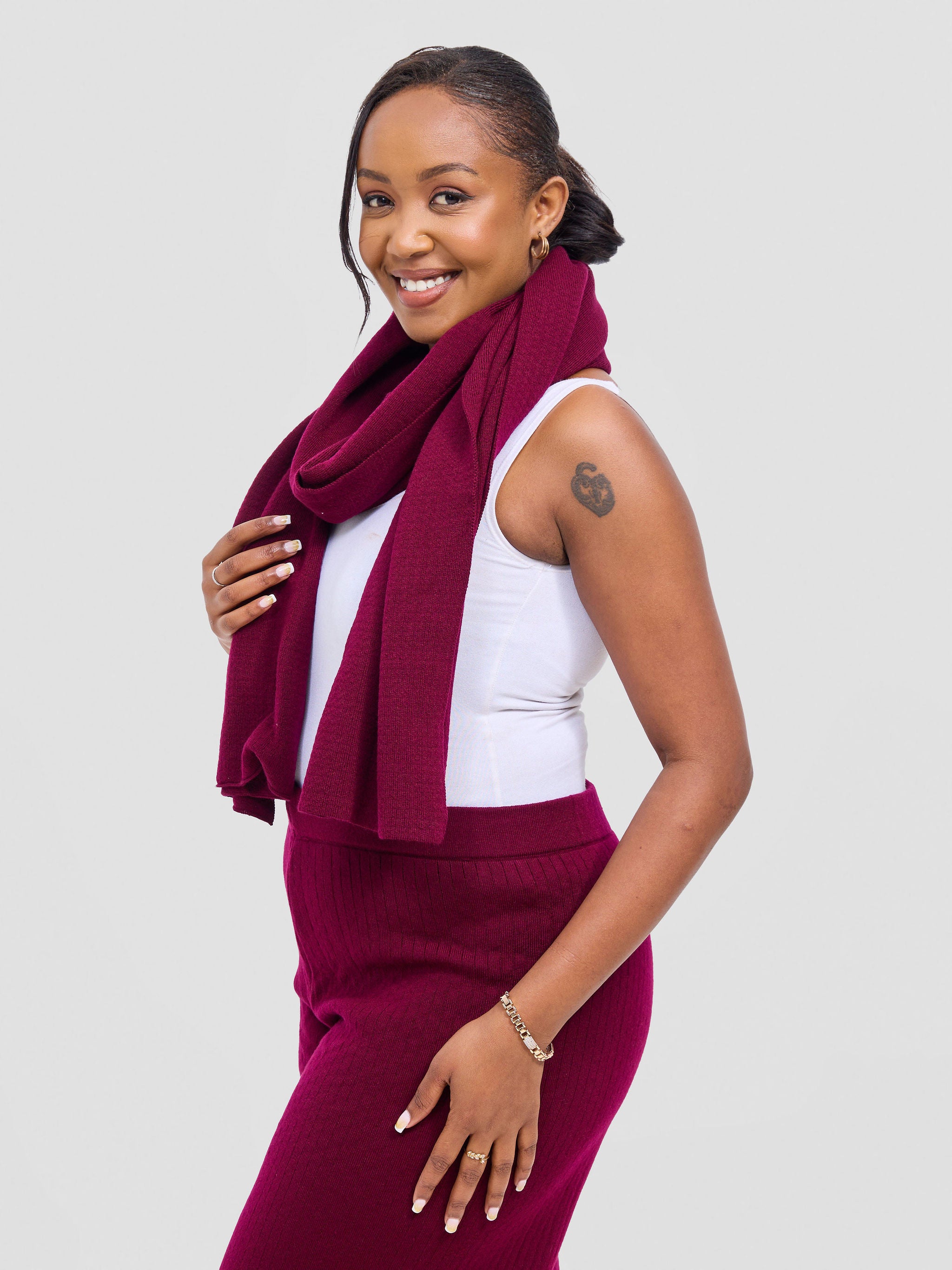 Vivo Lalani Scarf Without Fringes - Burgundy