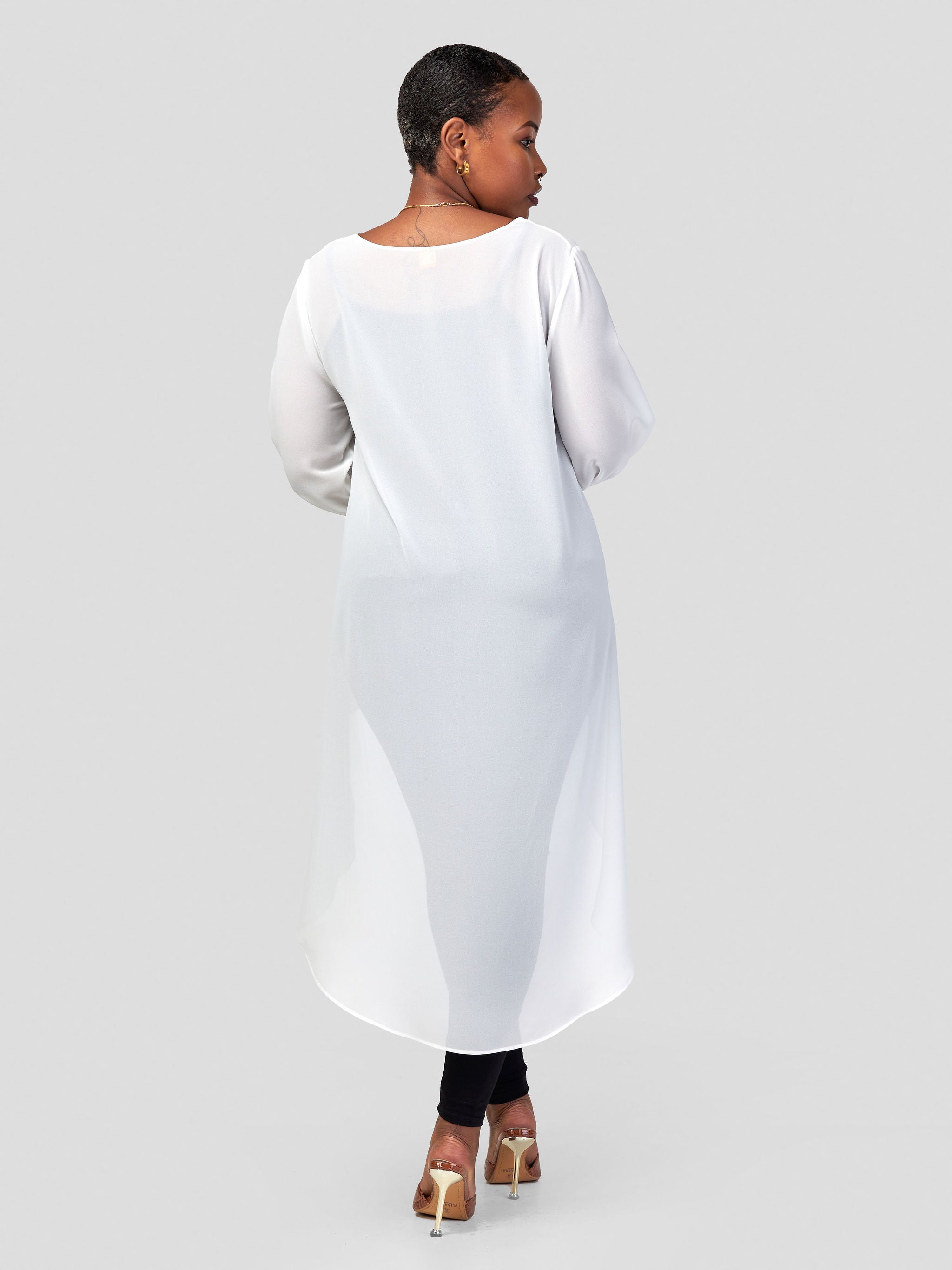 Vivo Basic Nalia High-low Chiffon Top - White