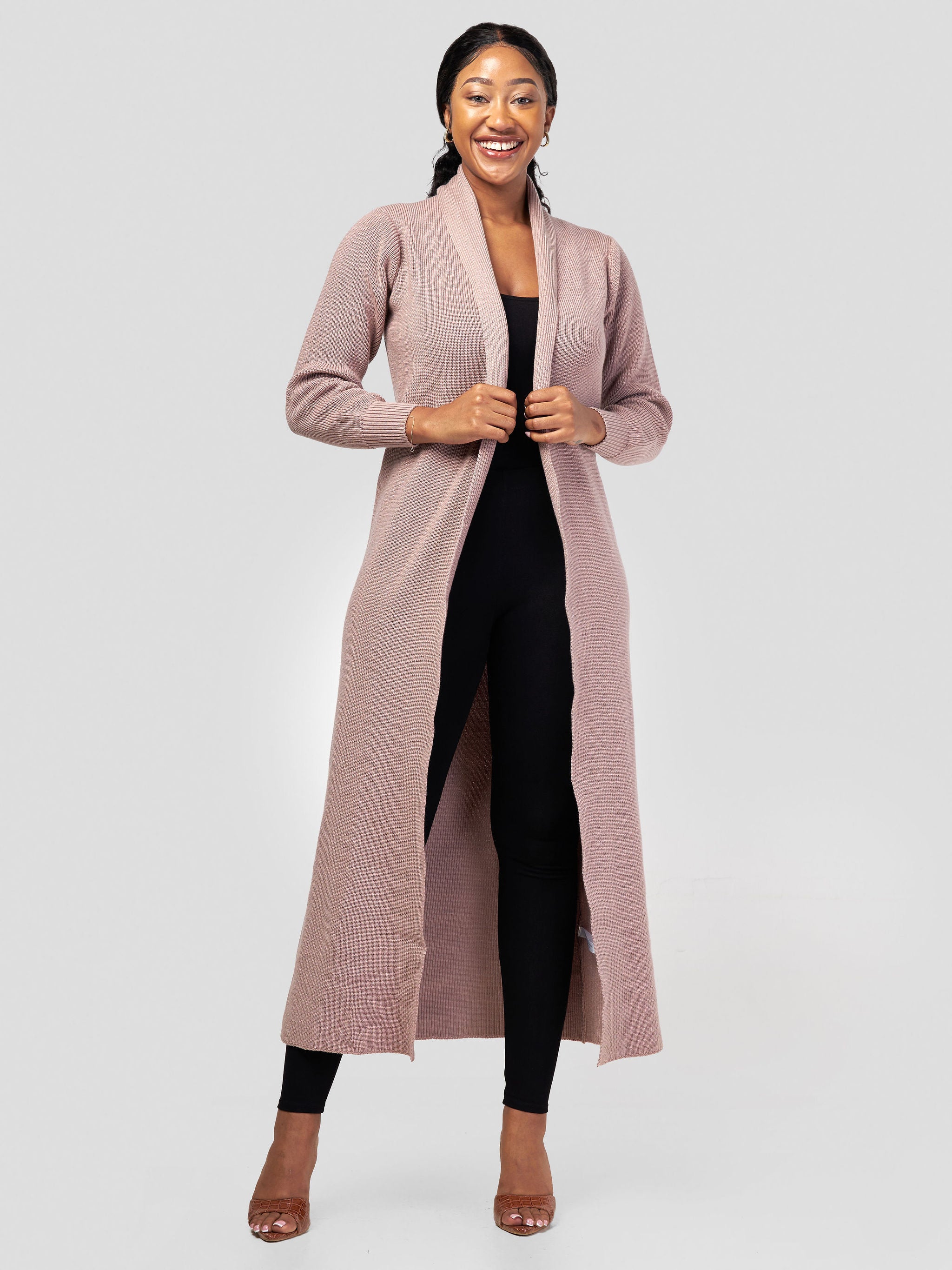 Vivo Long Sleeve Maxi Waterfall - Light Taupe