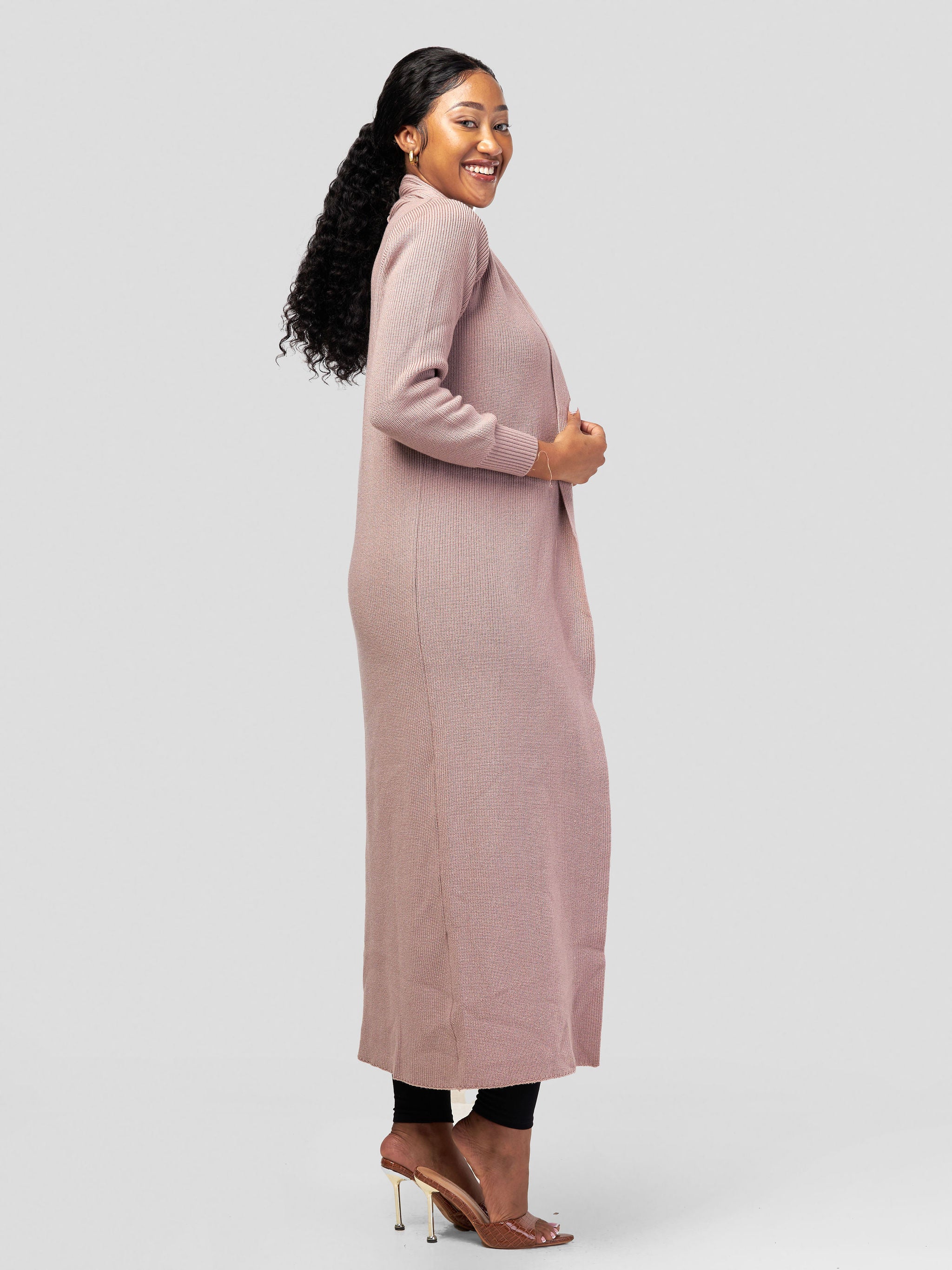 Vivo Long Sleeve Maxi Waterfall - Light Taupe