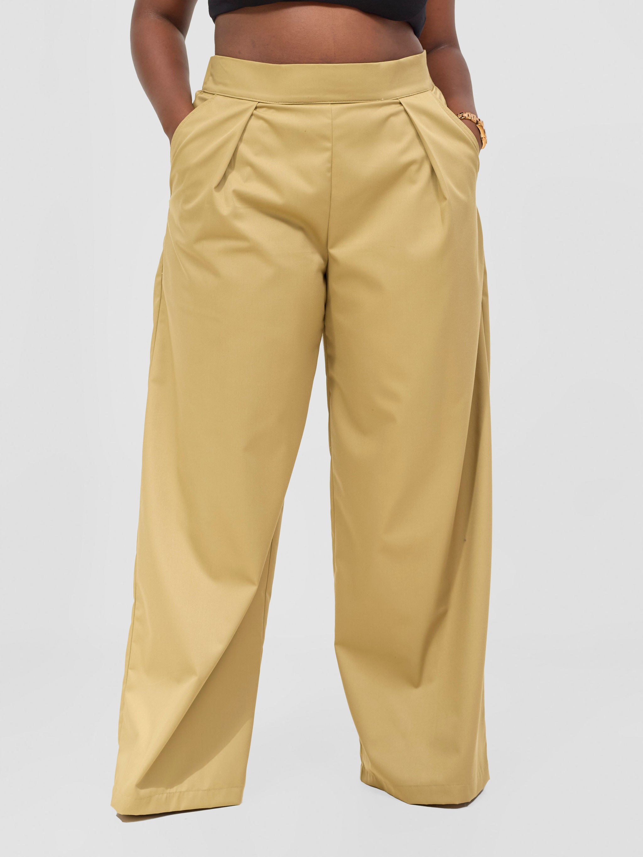 Zoya Kyro Straight Leg Pants - Beige