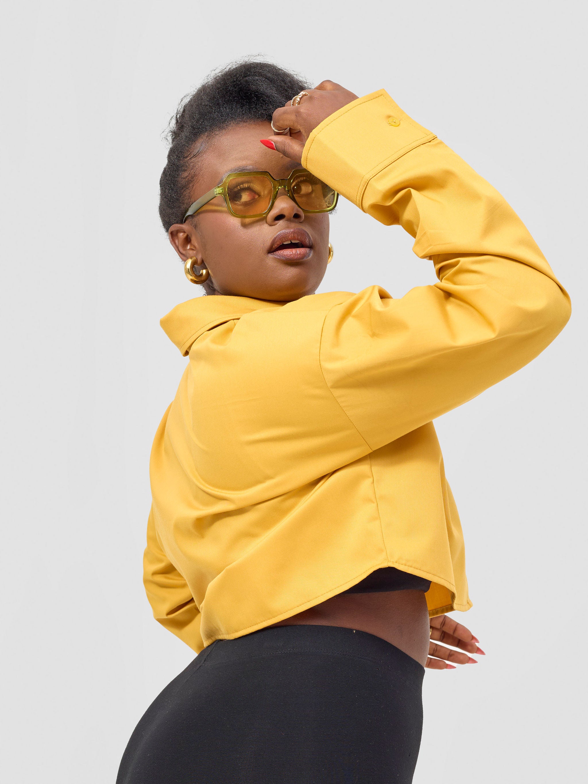 Zoya Kyro Cropped Shirt - Mustard