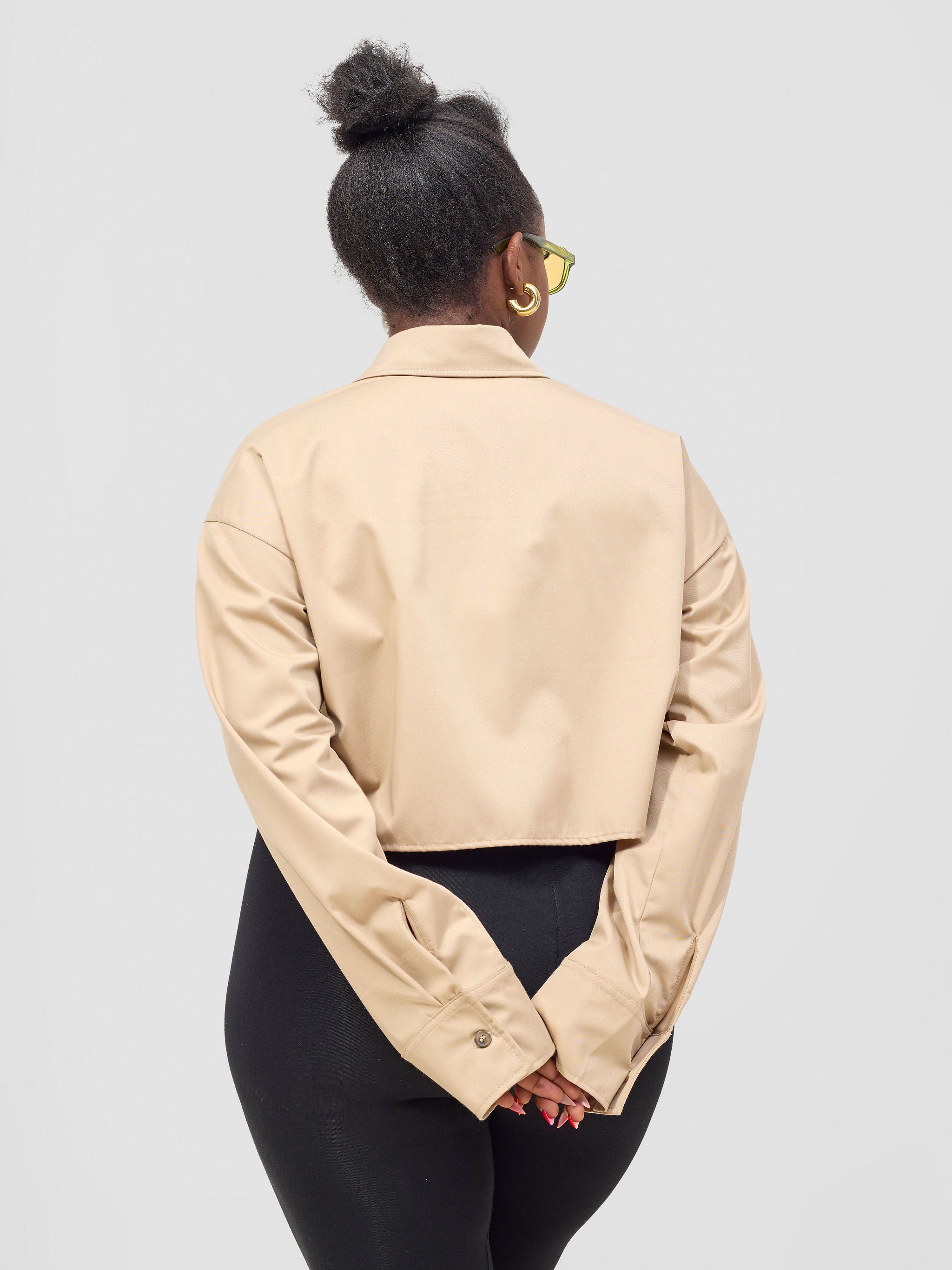 Zoya Kyro Cropped Shirt - Tan