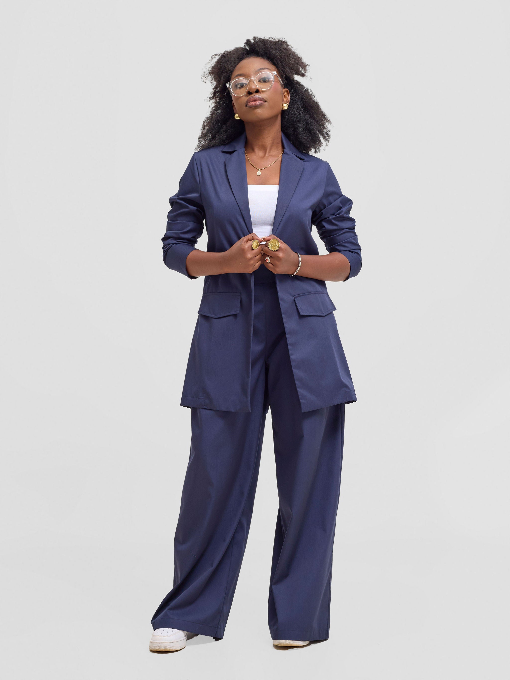 Zoya Kyro Women's Oversized Blazer - Navy