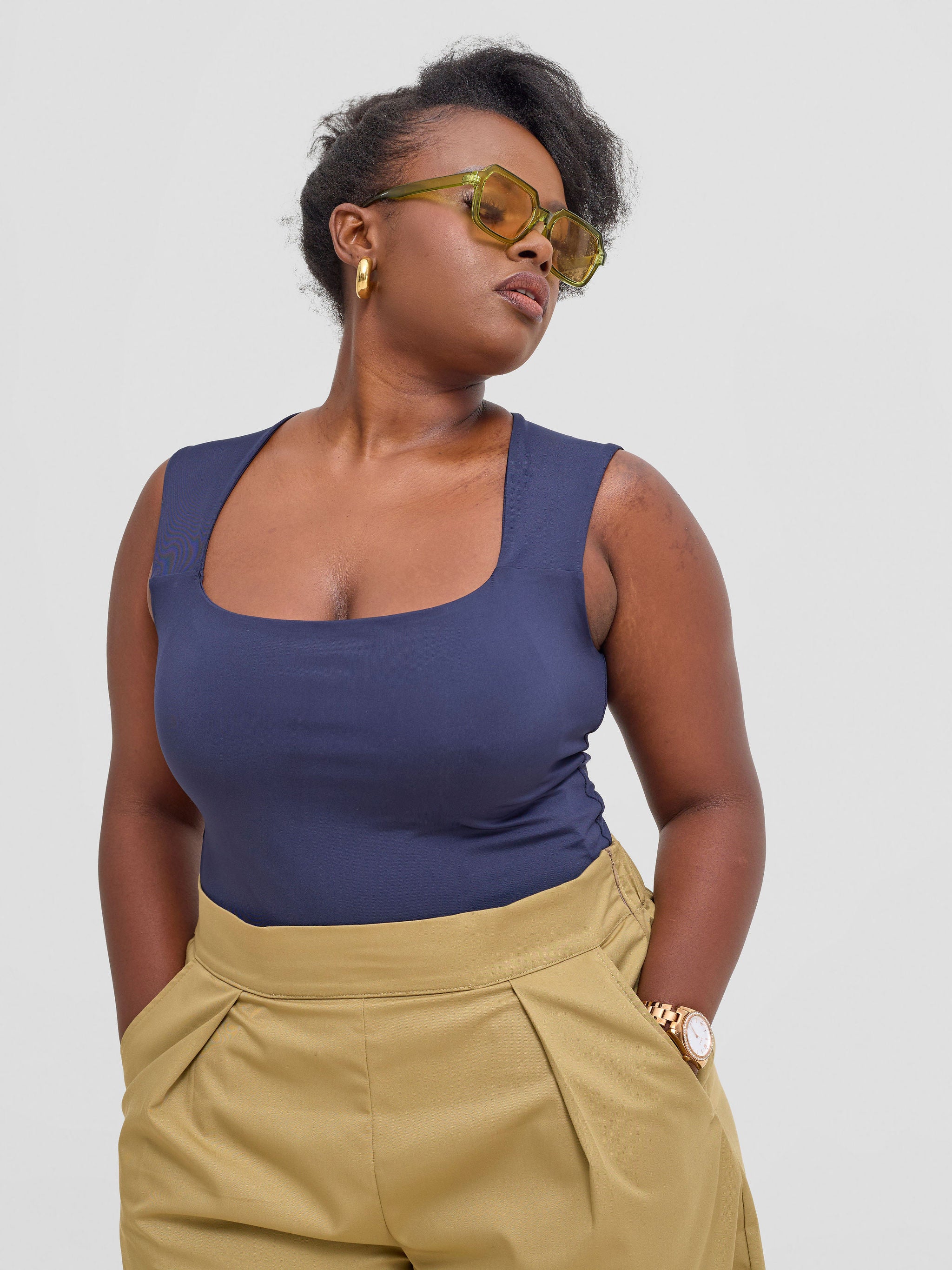 Zoya Kyro Sleeveless Bodysuit - Navy