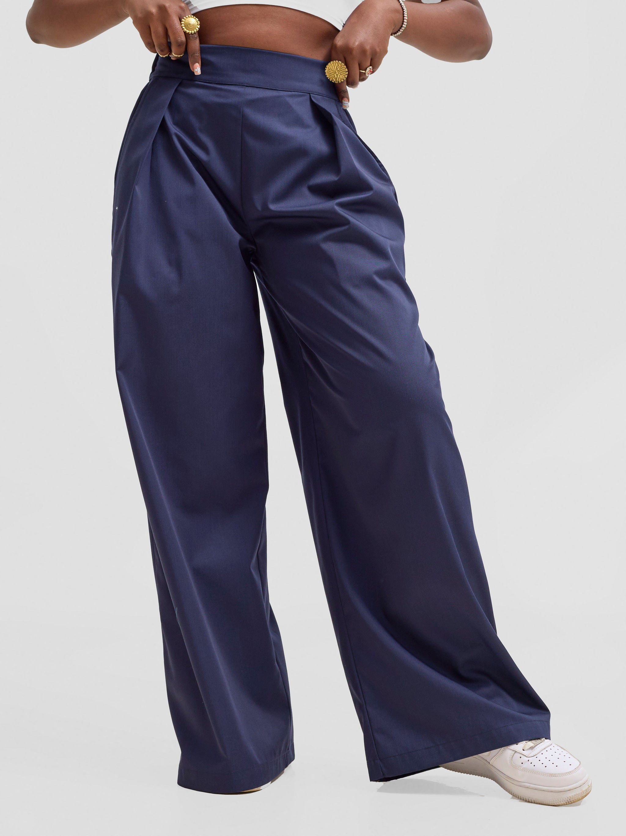 Zoya Kyro Straight Leg Pants - Navy
