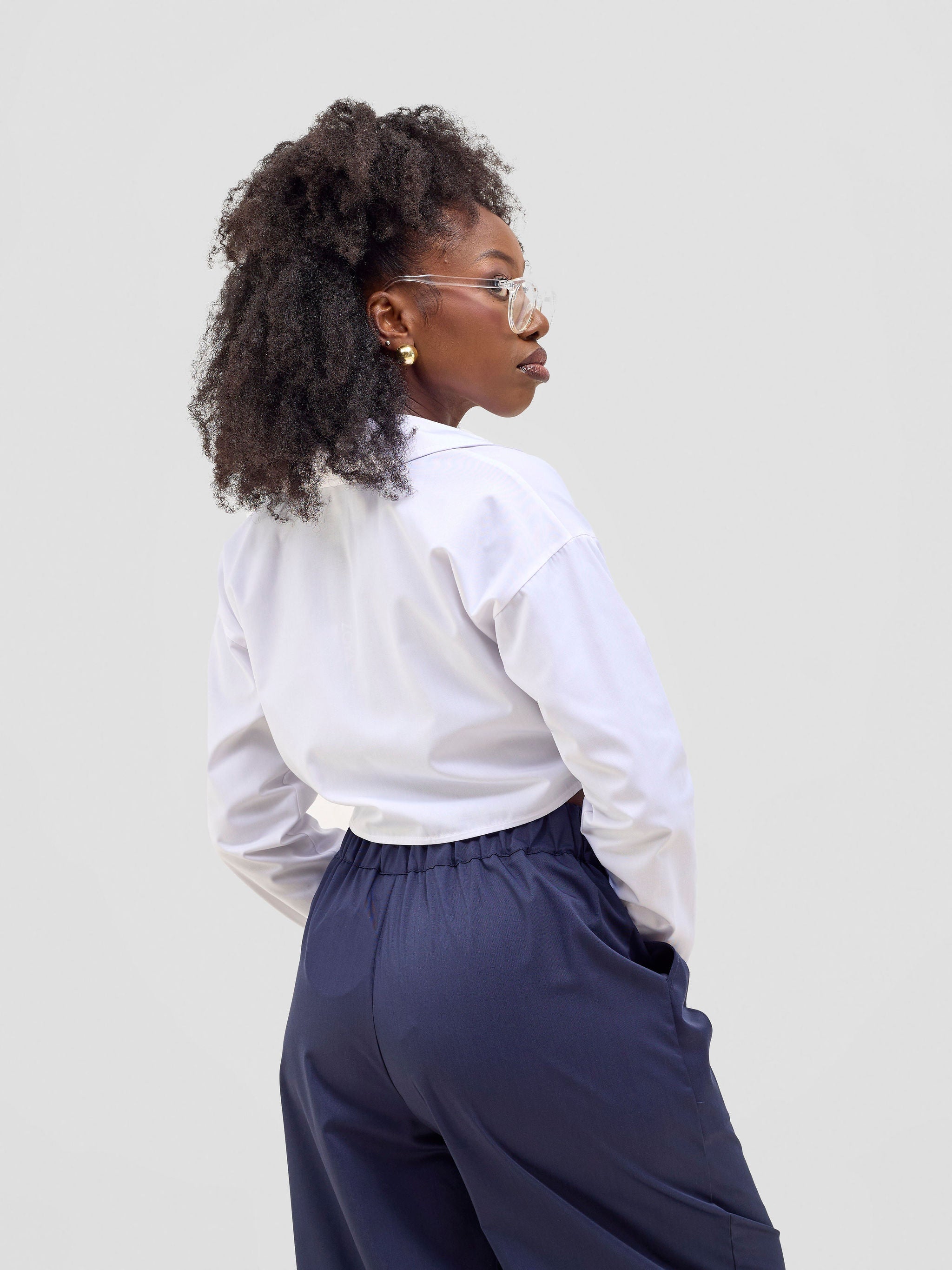 Zoya Kyro Cropped Shirt - White