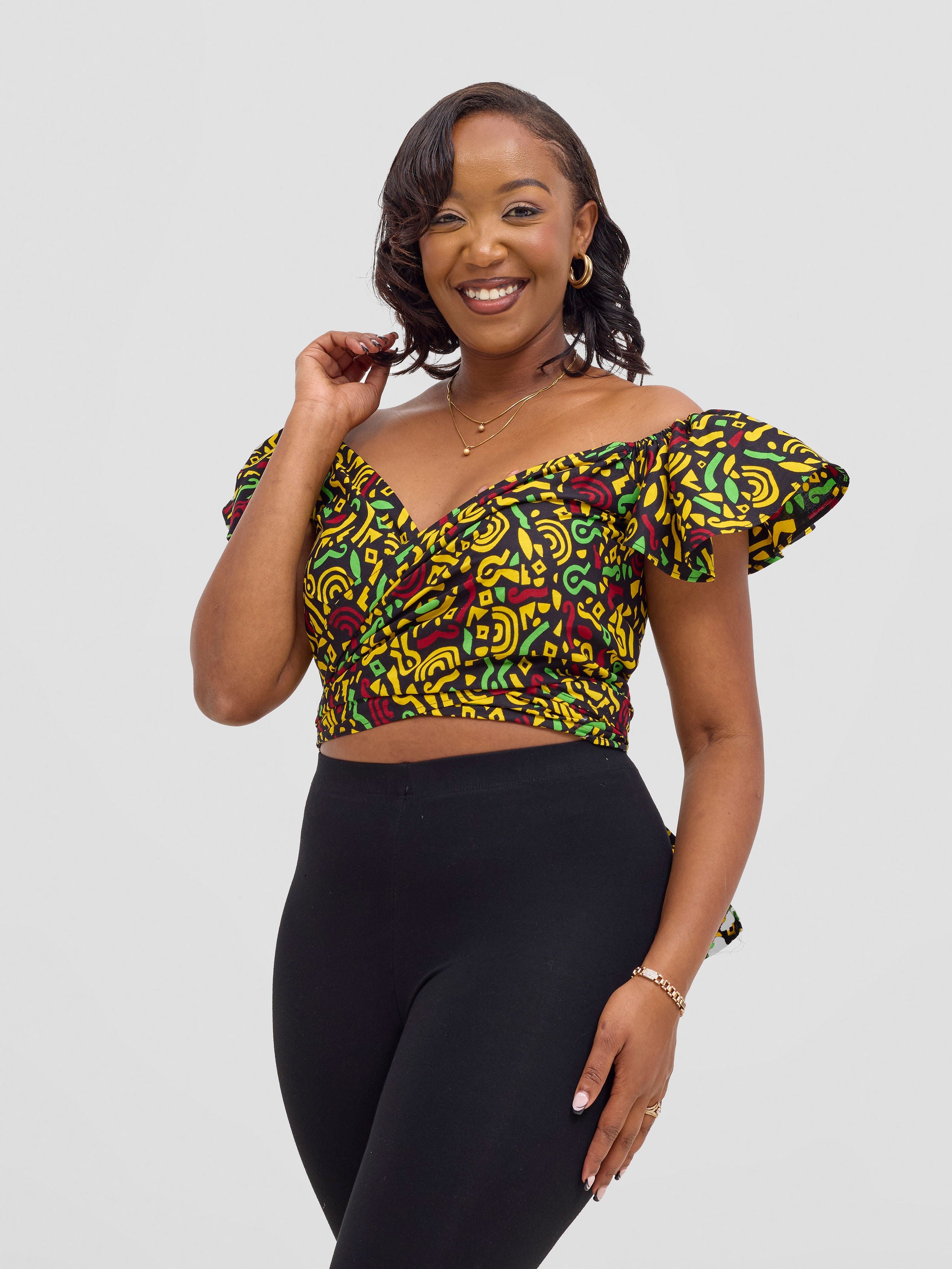 Safari Sizani 2 Way Wrap Top - Tafo Print