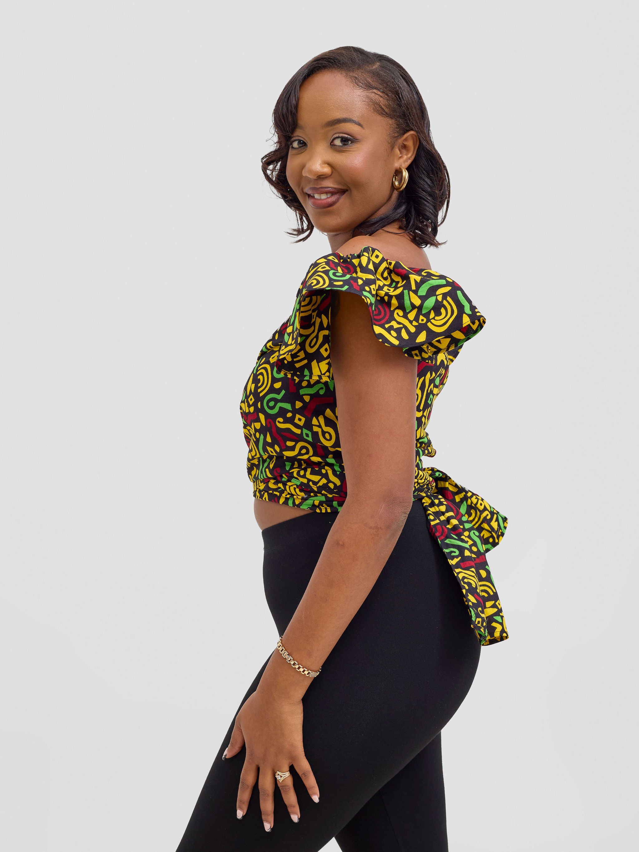 Safari Sizani 2 Way Wrap Top - Tafo Print