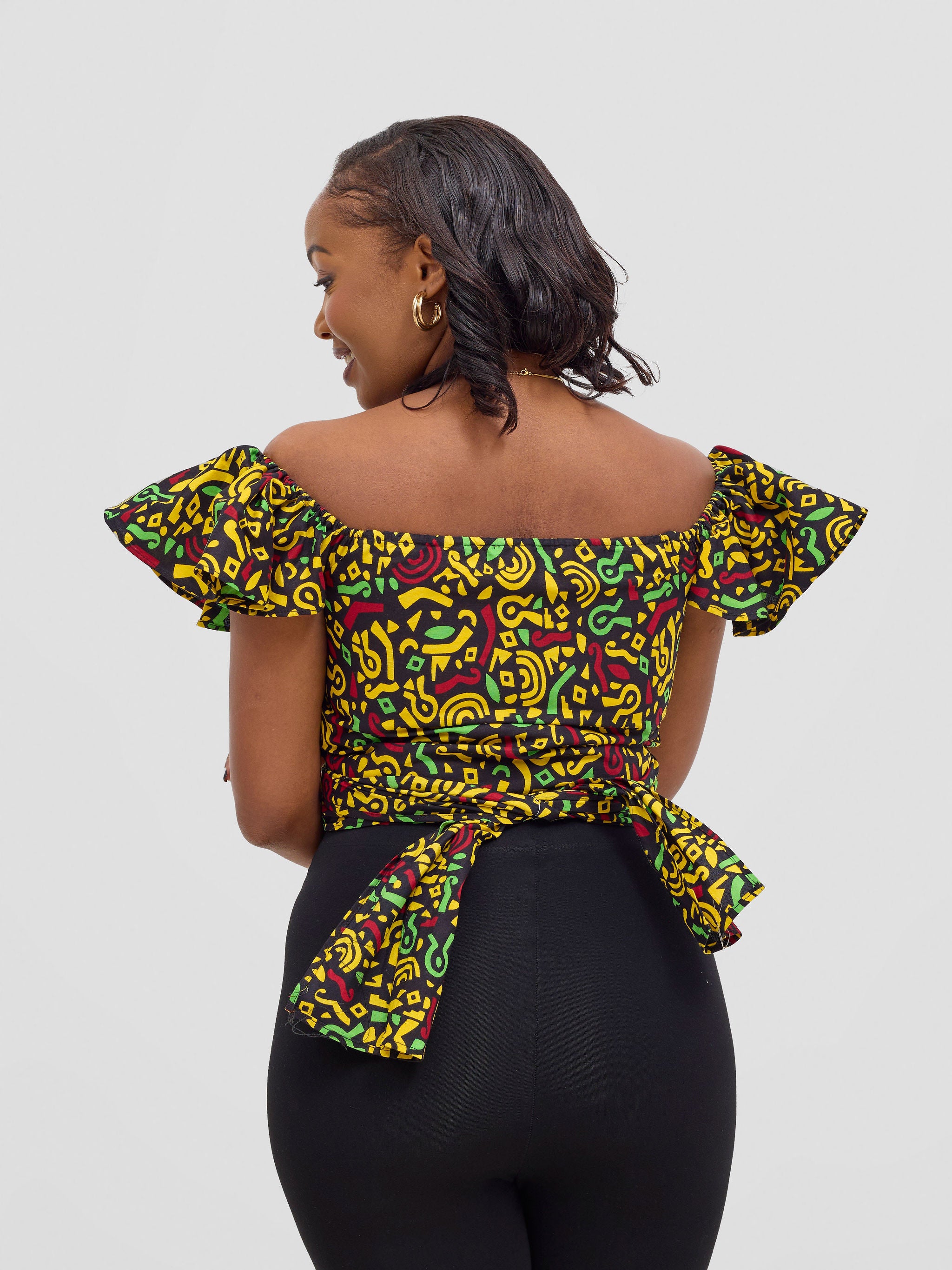 Safari Sizani 2 Way Wrap Top - Tafo Print