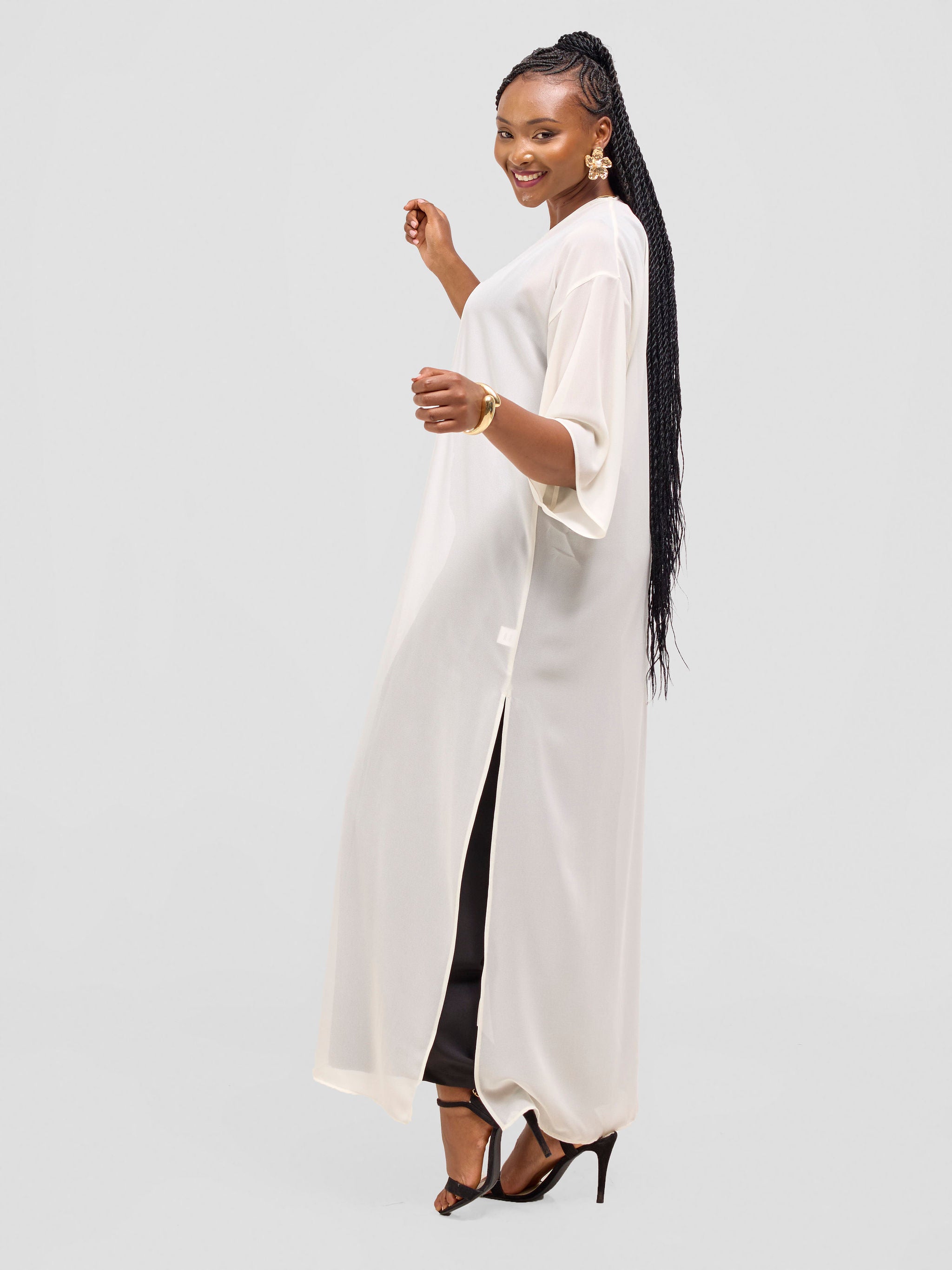 Vivo Basic Nandi A-Line Kimono - Off white