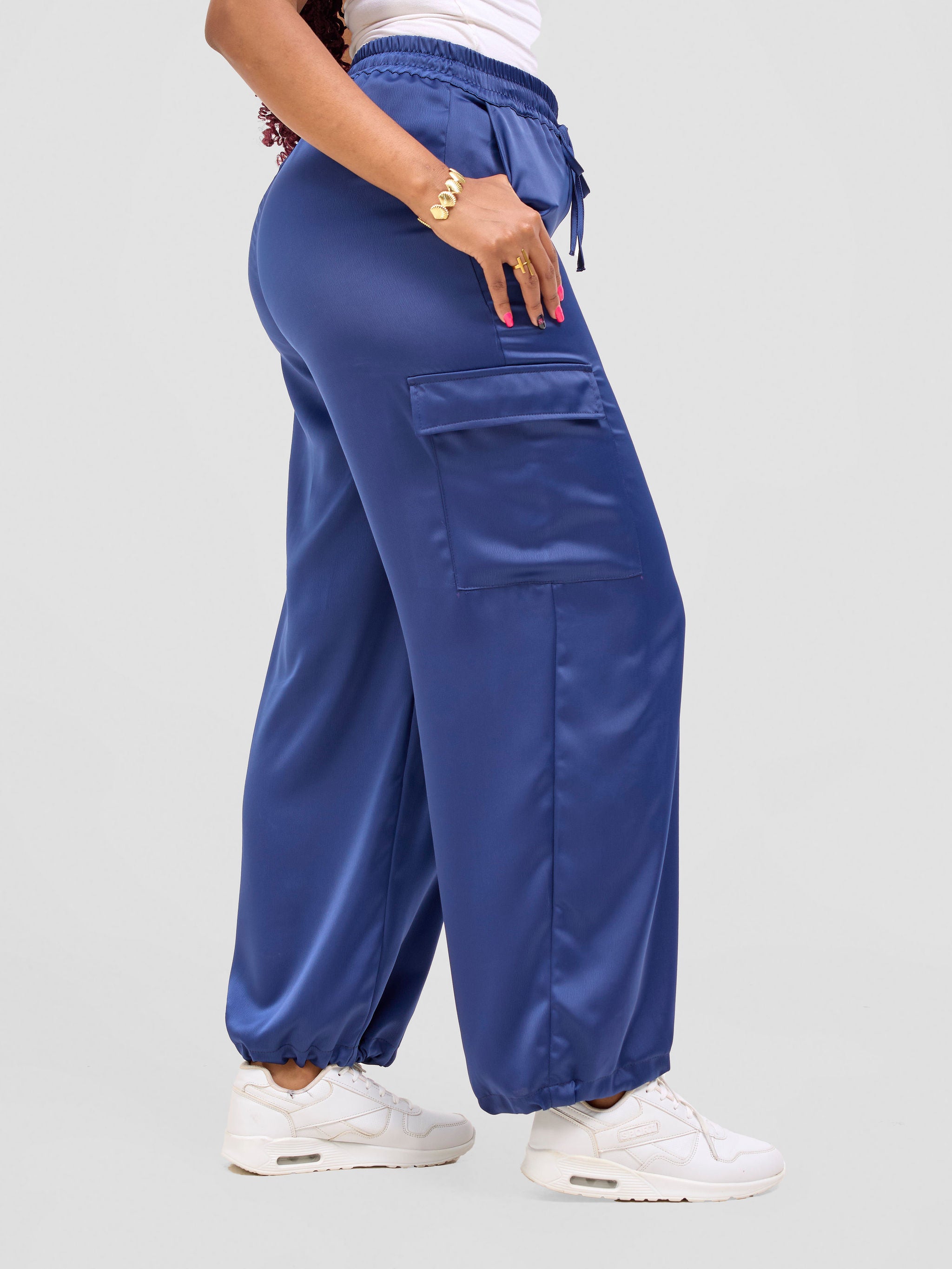 Zoya Luna Cargo Pants - Navy Blue