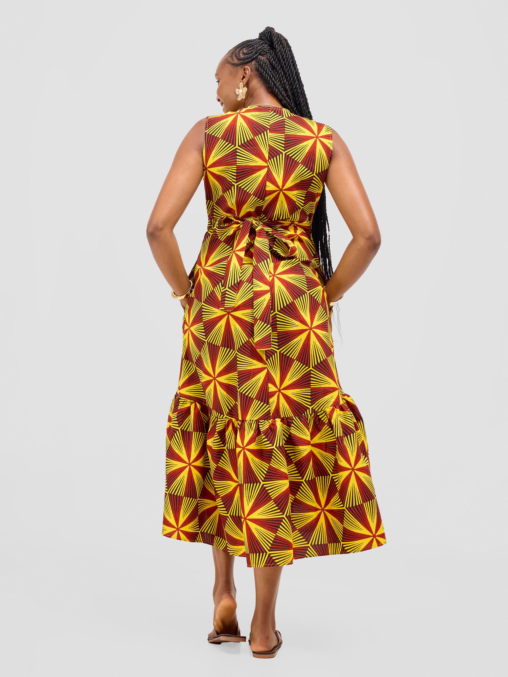 Safari Savannah Kitenge Midi Wrap Dress - Juja Print