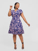Vivo Nasinka Wrap Dress - Navy / Pink Ena Print