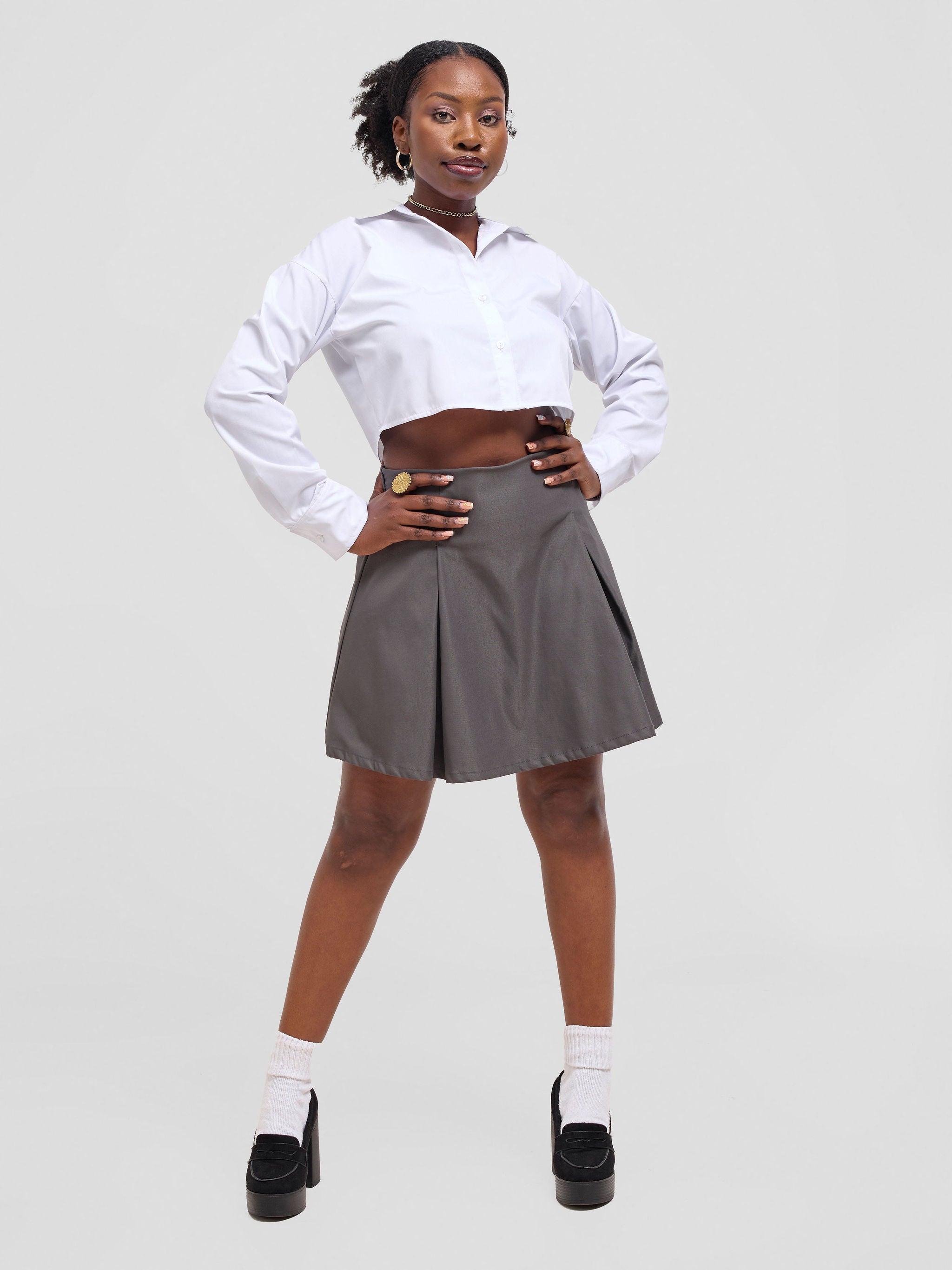 Zoya Kyro Cropped Shirt - White