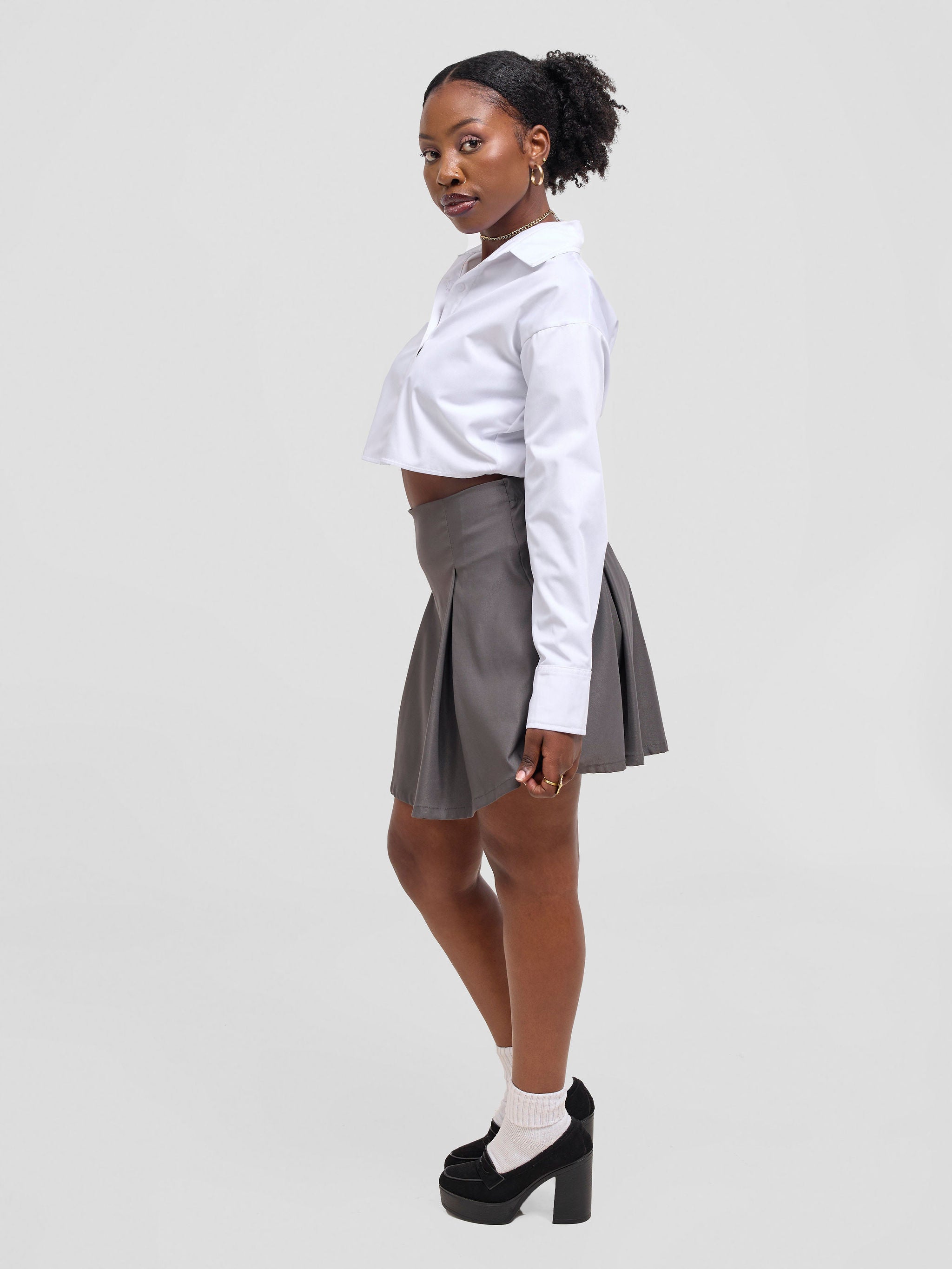 Zoya Kyro Cropped Shirt - White