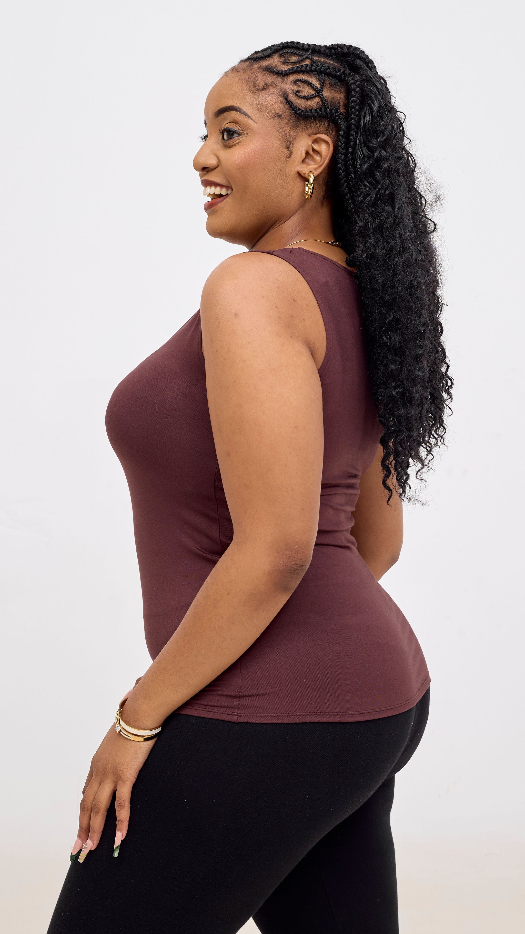 Vivo Basic Val Tank Top - Chocolate Brown