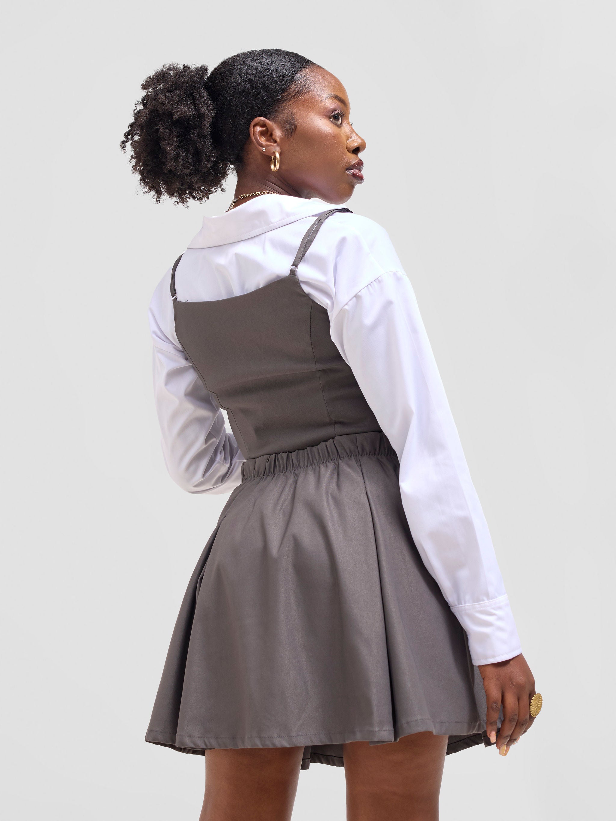 Zoya Kyro Pleated Mini Skirt - Grey