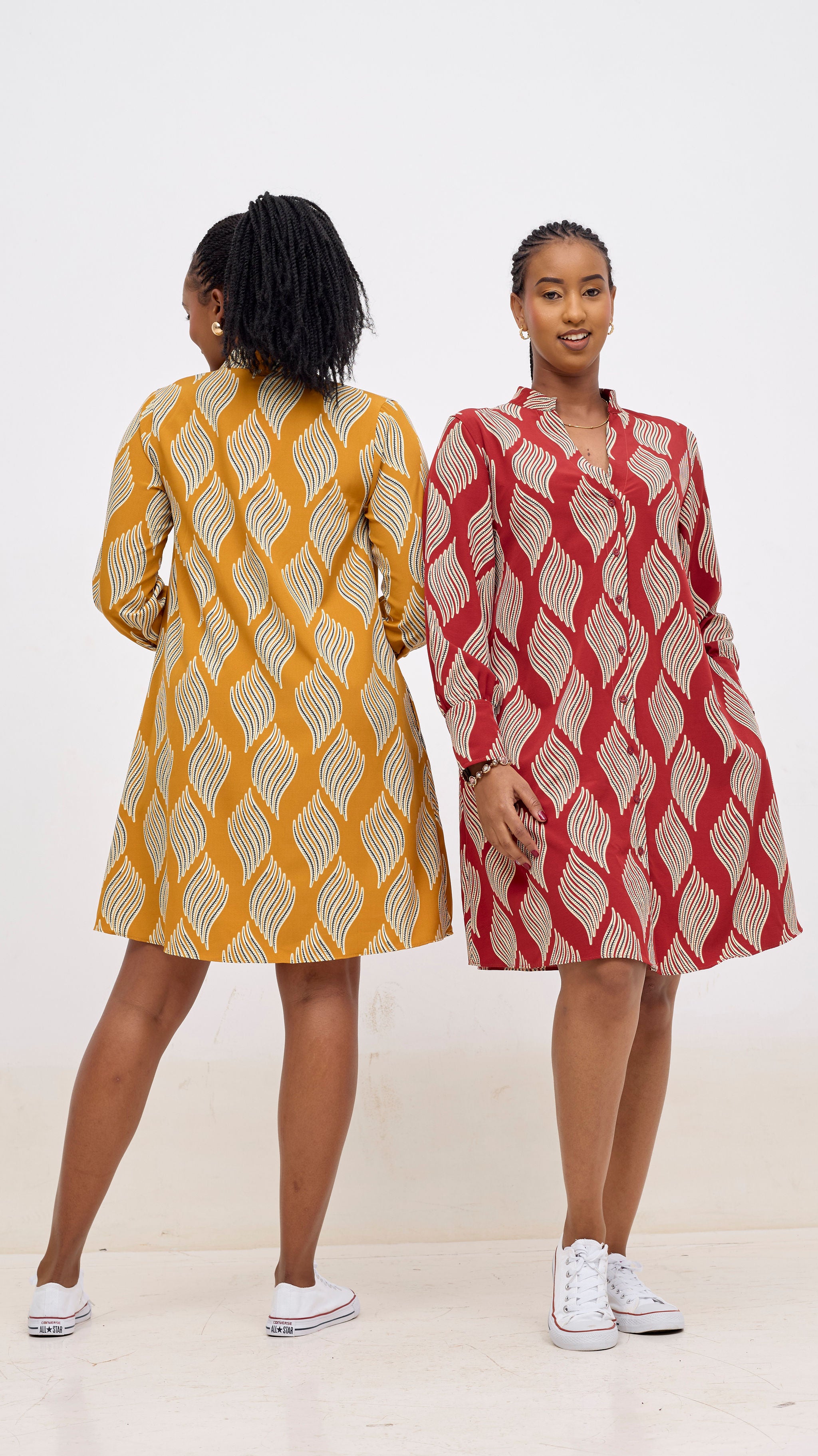 Vivo Kani Tent Shirt Dress - Mustard / Black