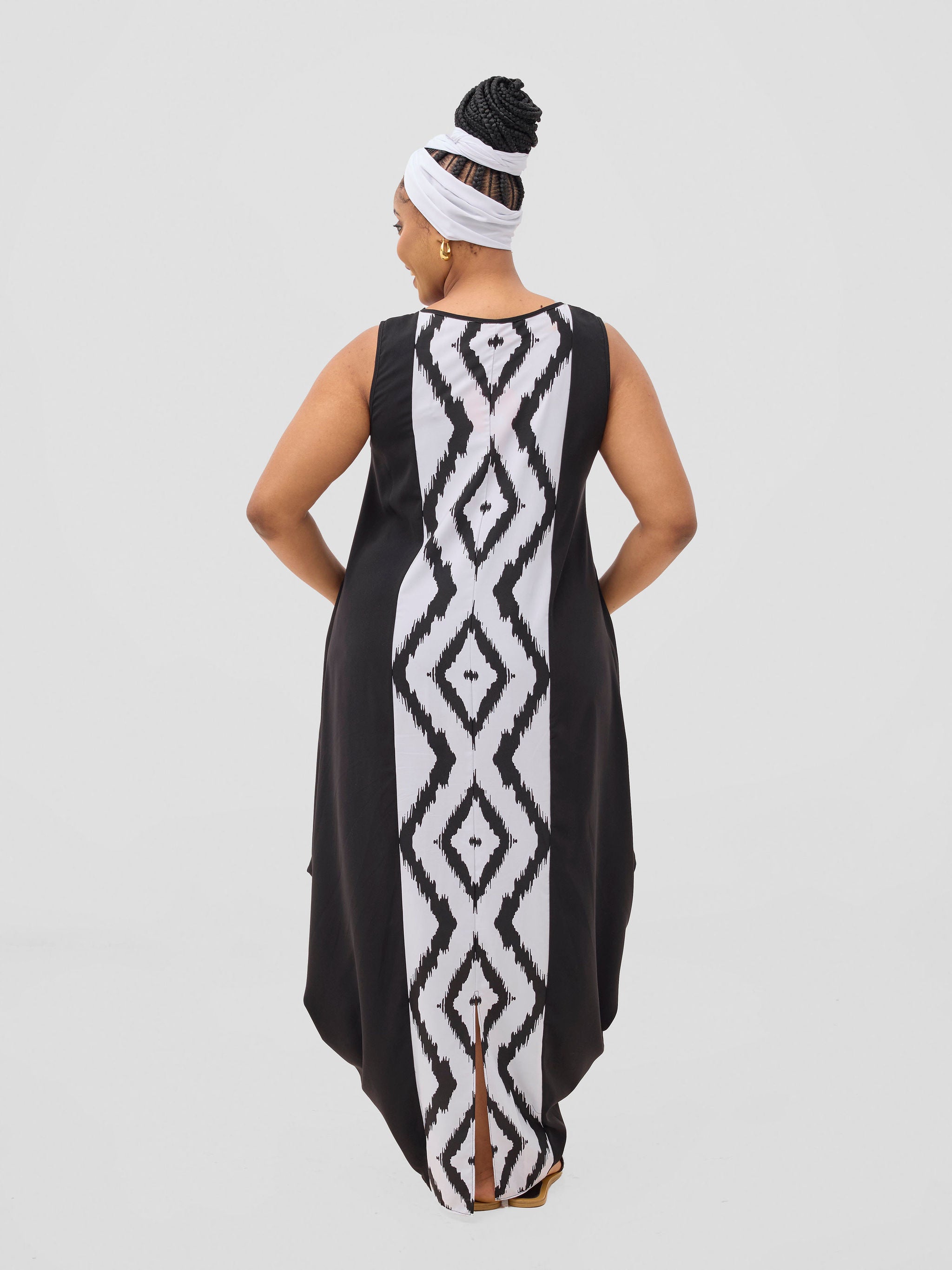 Vivo Seli Head Wrap - White / Black Esli Print