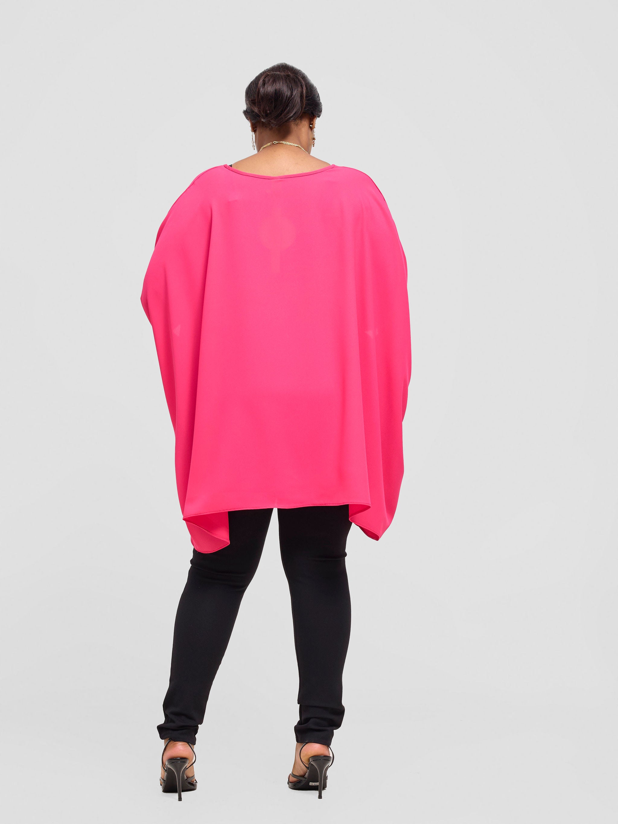 Vivo Liv Wide Crepe Top - Hot Pink