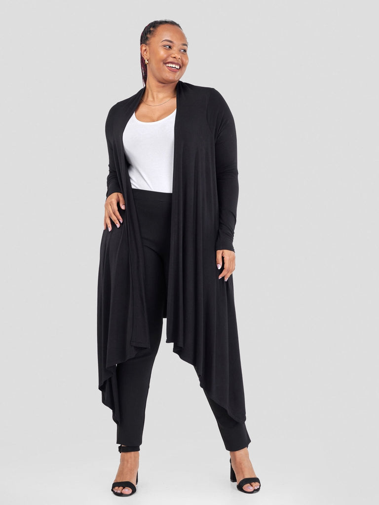 Vivo Basic Long Sleeve Cascade Waterfall - Black - Shopzetu