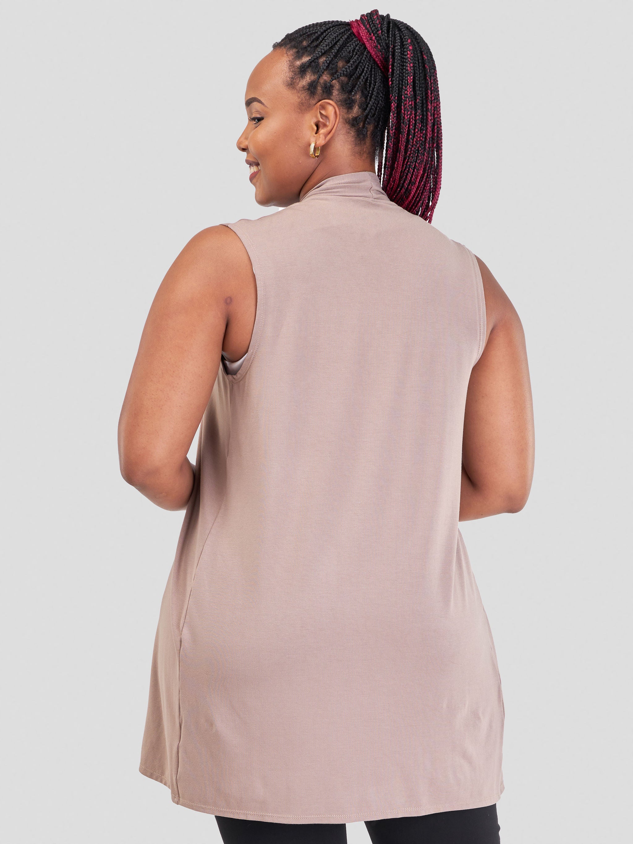 Vivo Basic Sleeveless Midi Jersey Waterfall - Taupe