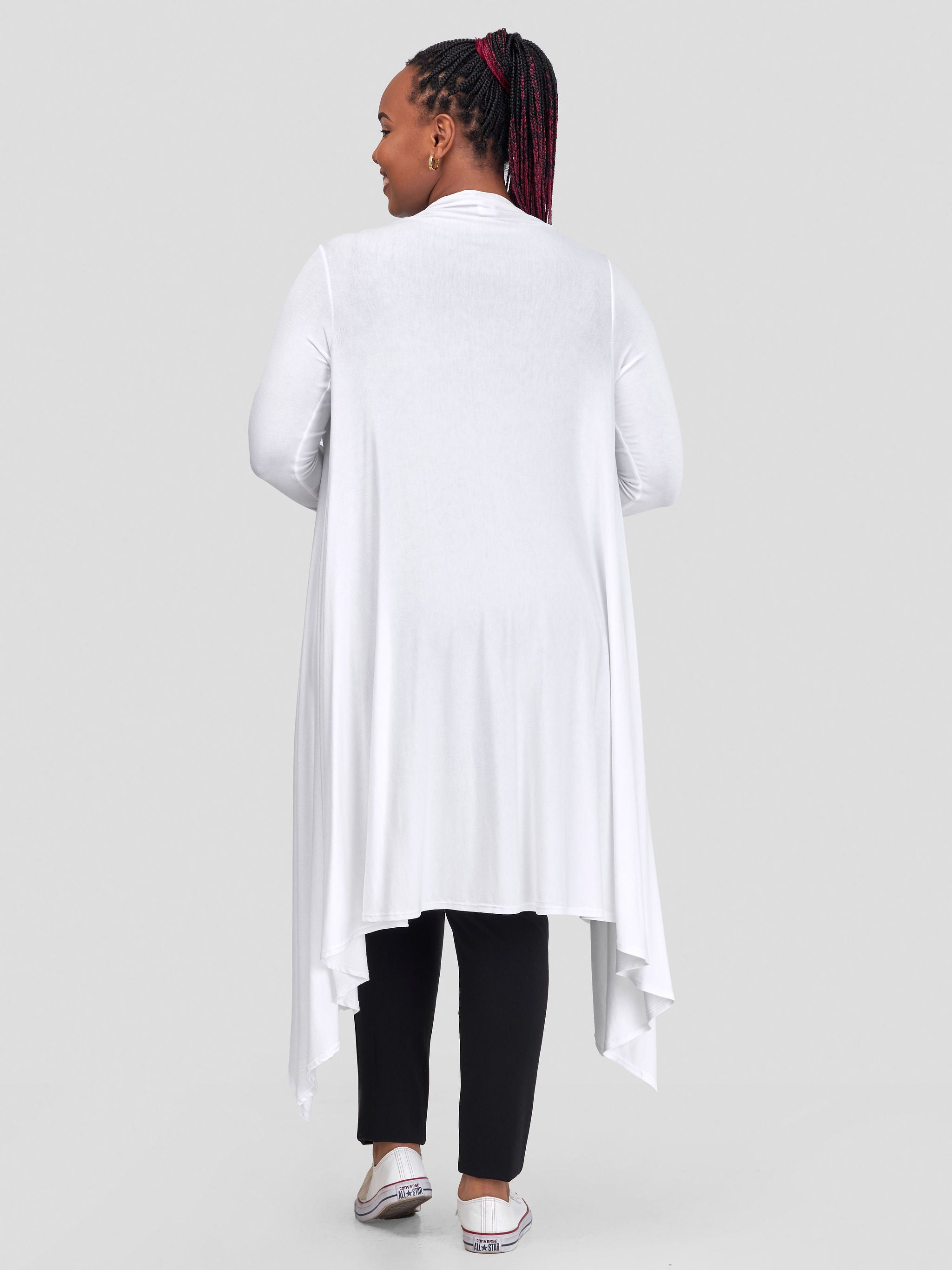 Vivo Basic Long Sleeve Cascade Waterfall - White