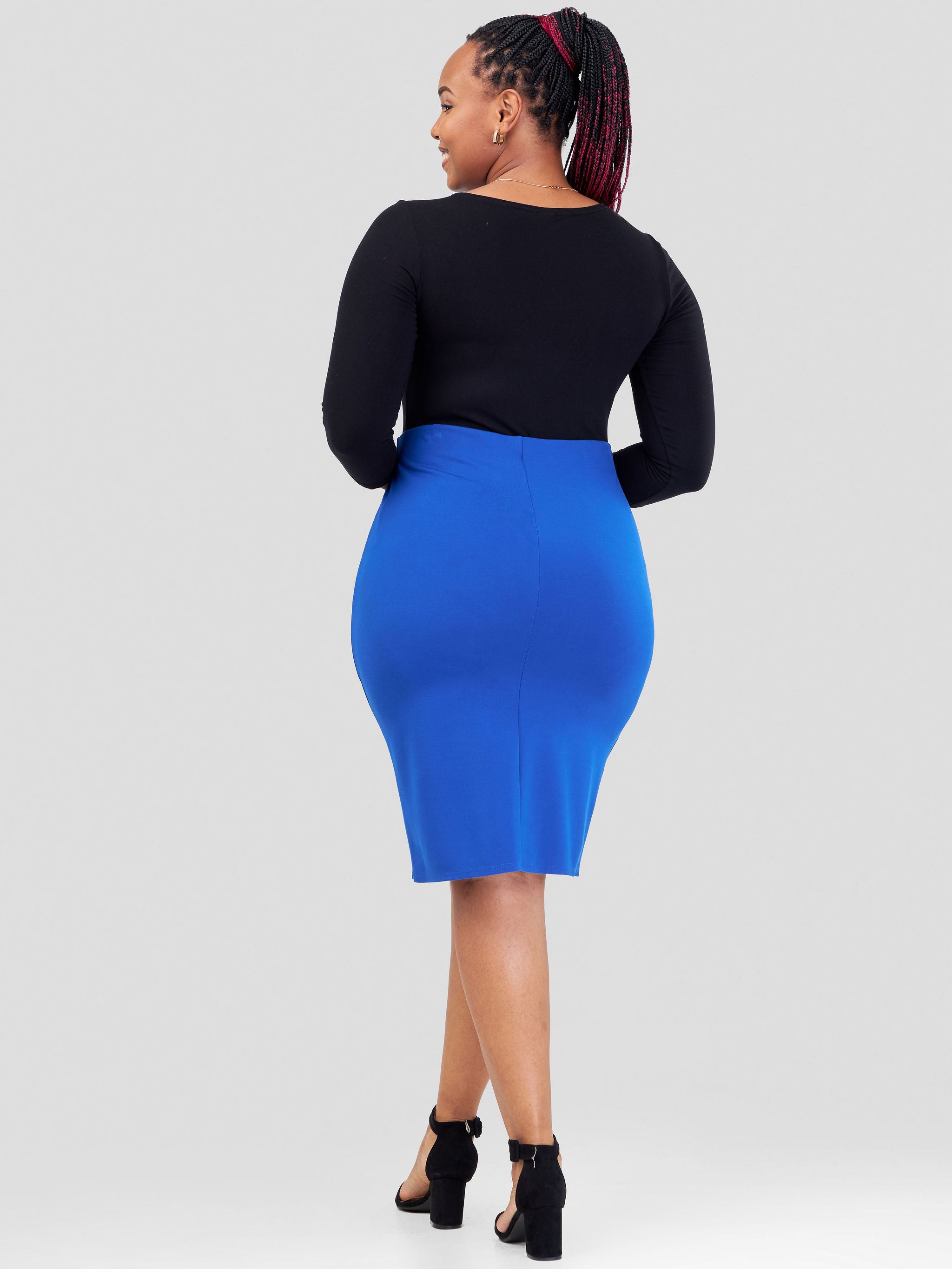 Vivo Basic Straight Skirt - Royal Blue