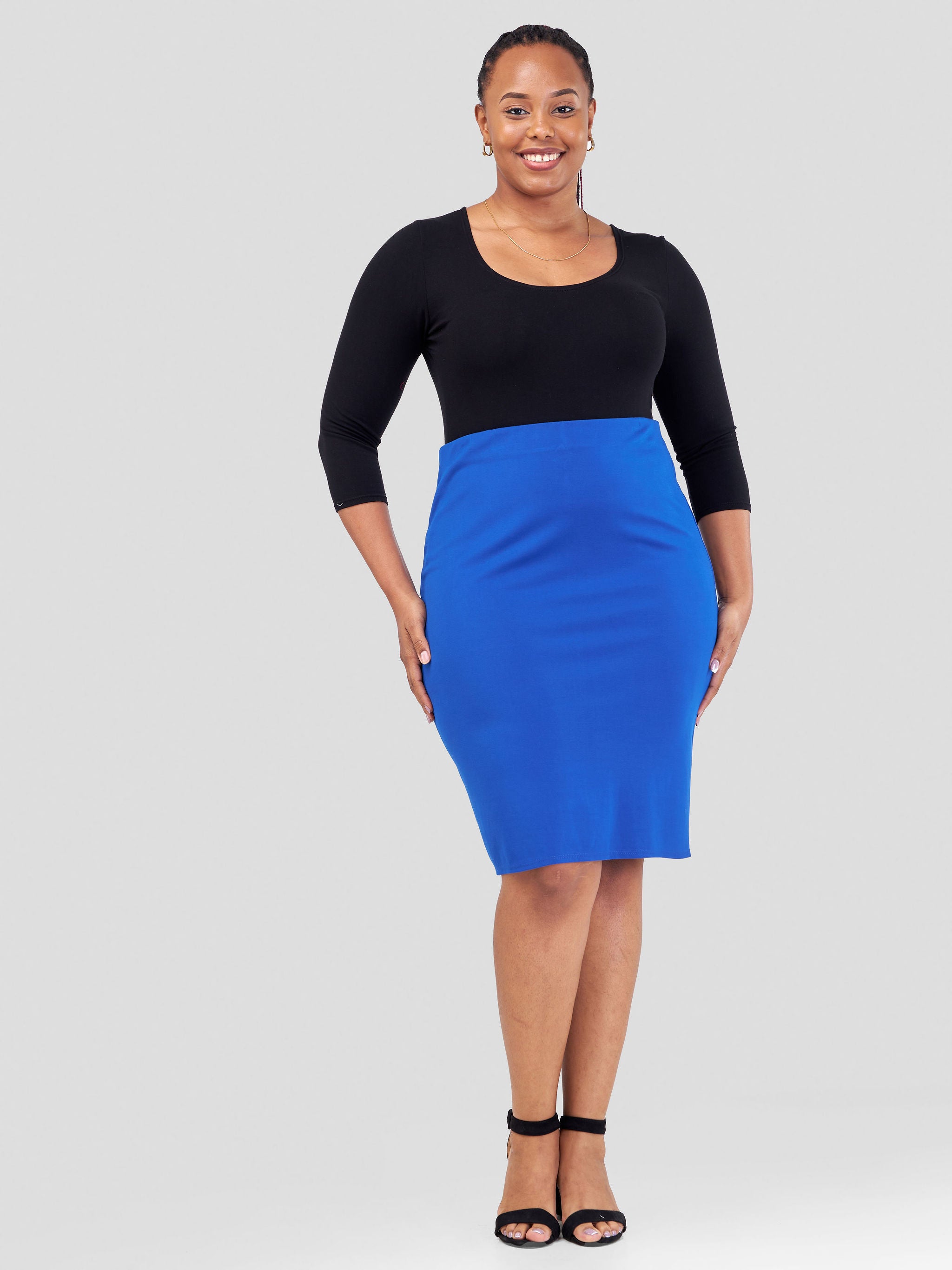 Vivo Basic Straight Skirt - Royal Blue