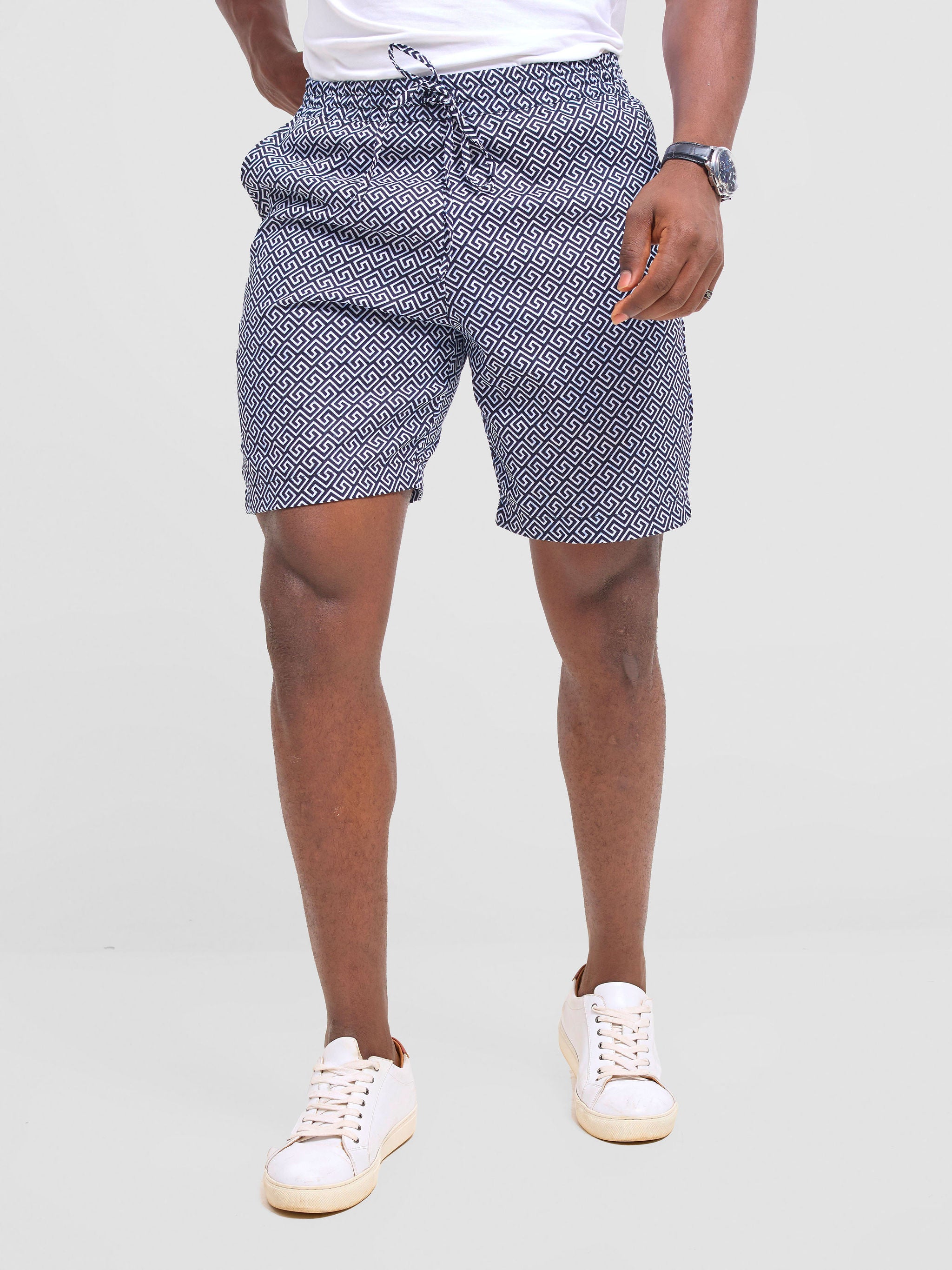 Safari Men Drawstring Shorts - Himo Print