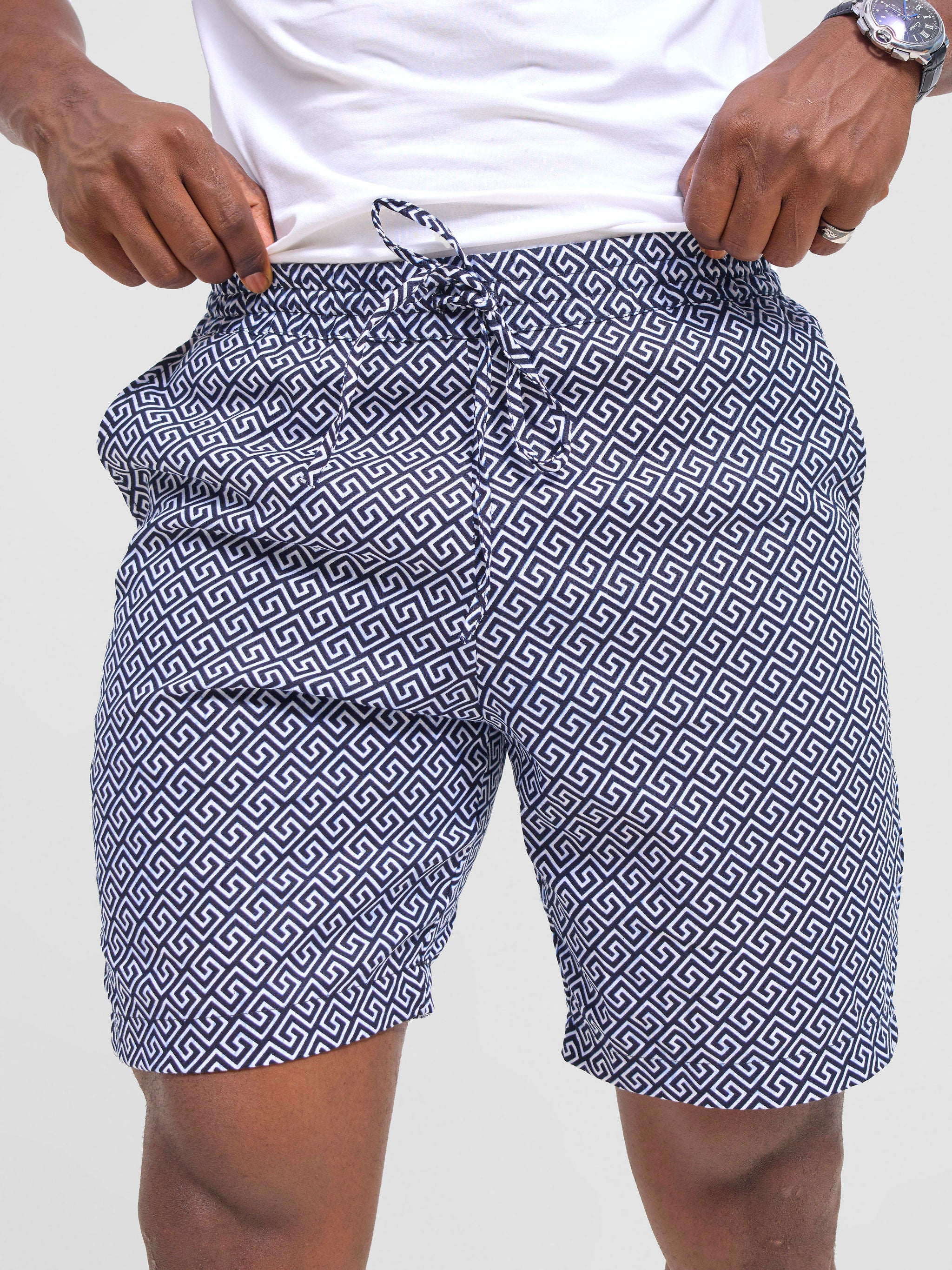 Safari Men Drawstring Shorts - Himo Print
