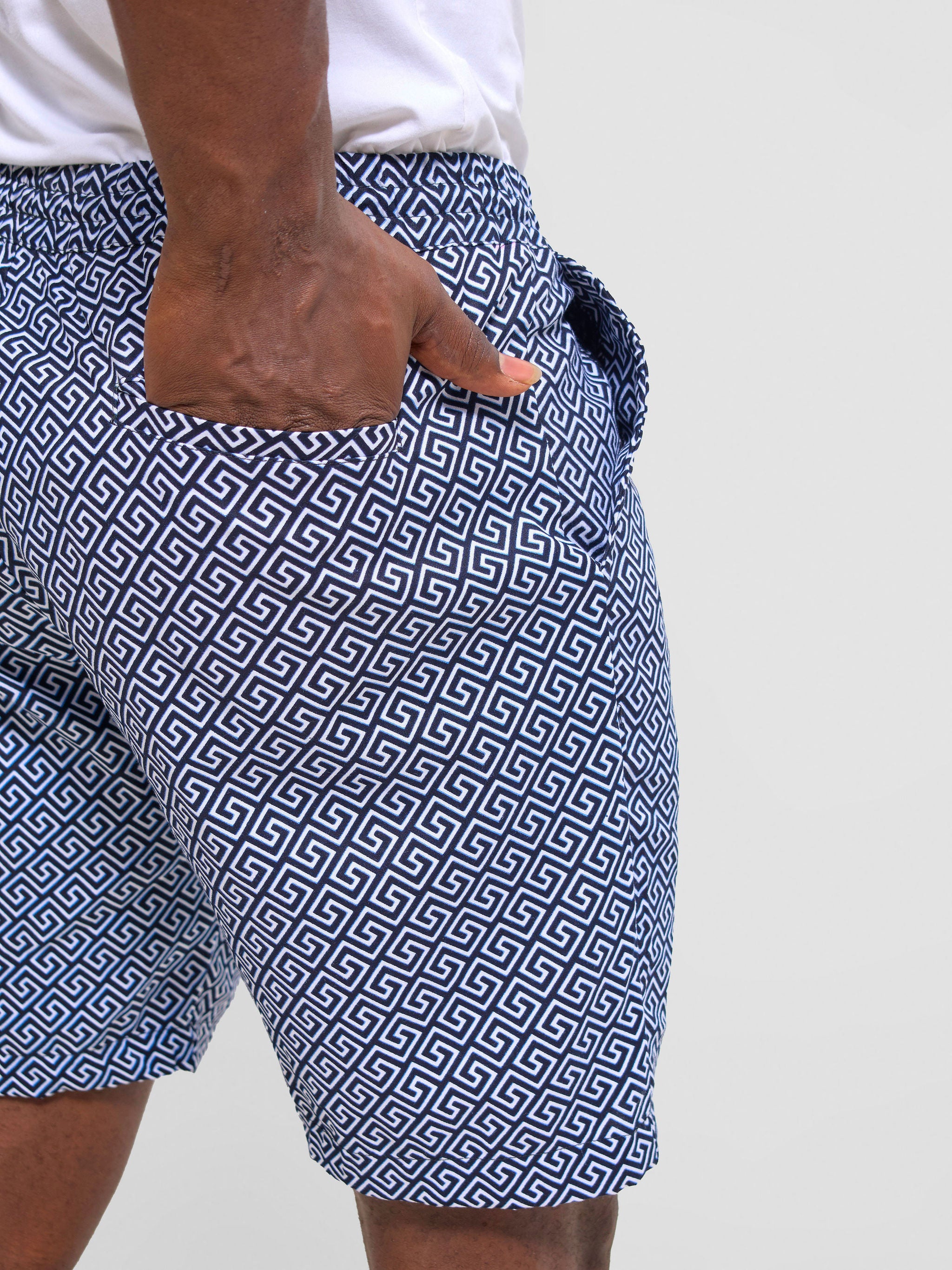 Safari Men Drawstring Shorts - Himo Print