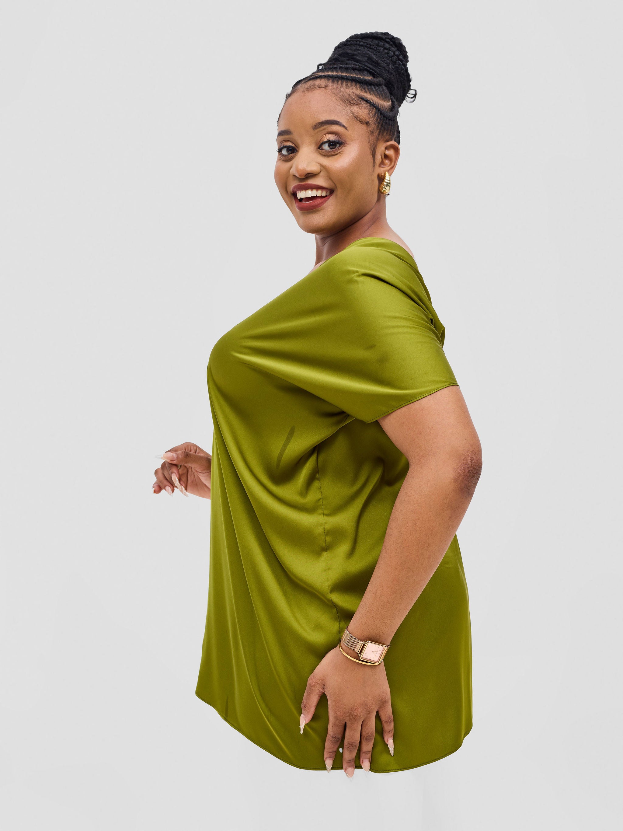 Vivo Basic Tunic Top - Olive