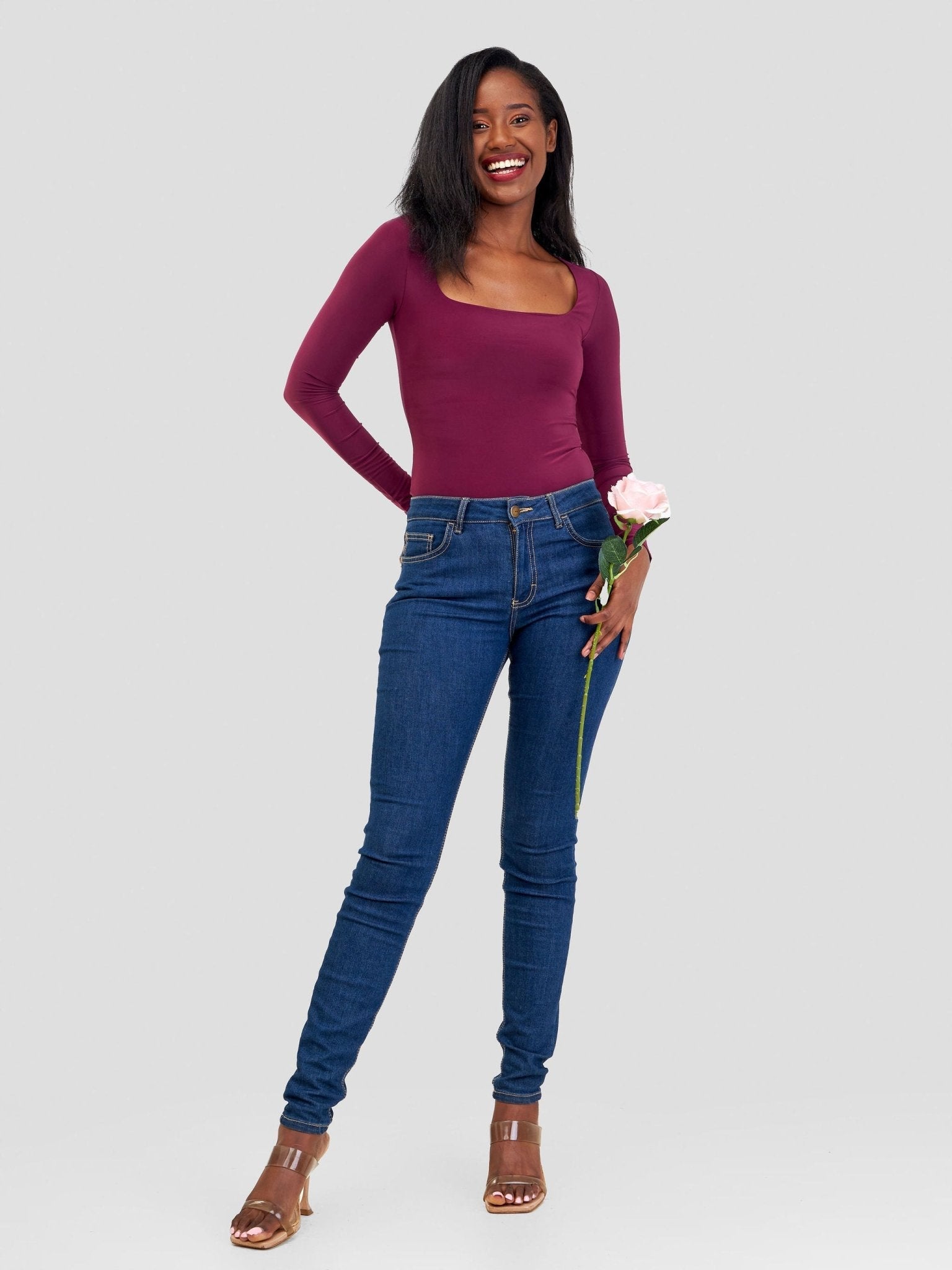 Popular 21 Seamed Detailed Double Layered Bodysuit - Wine - Shopzetu
