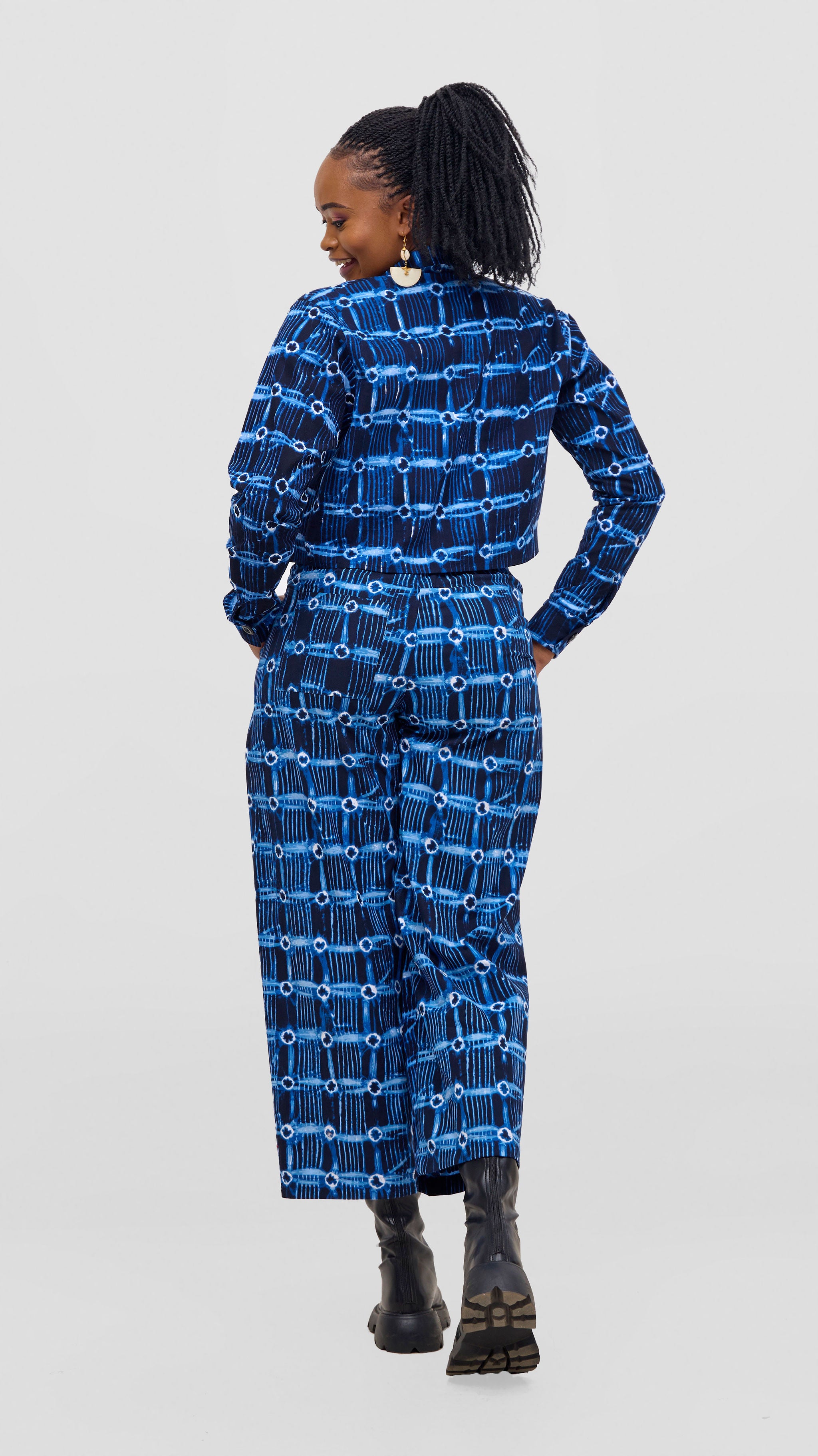 Safari Tara Barell Pants - Navy / Light Blue Sutu Print