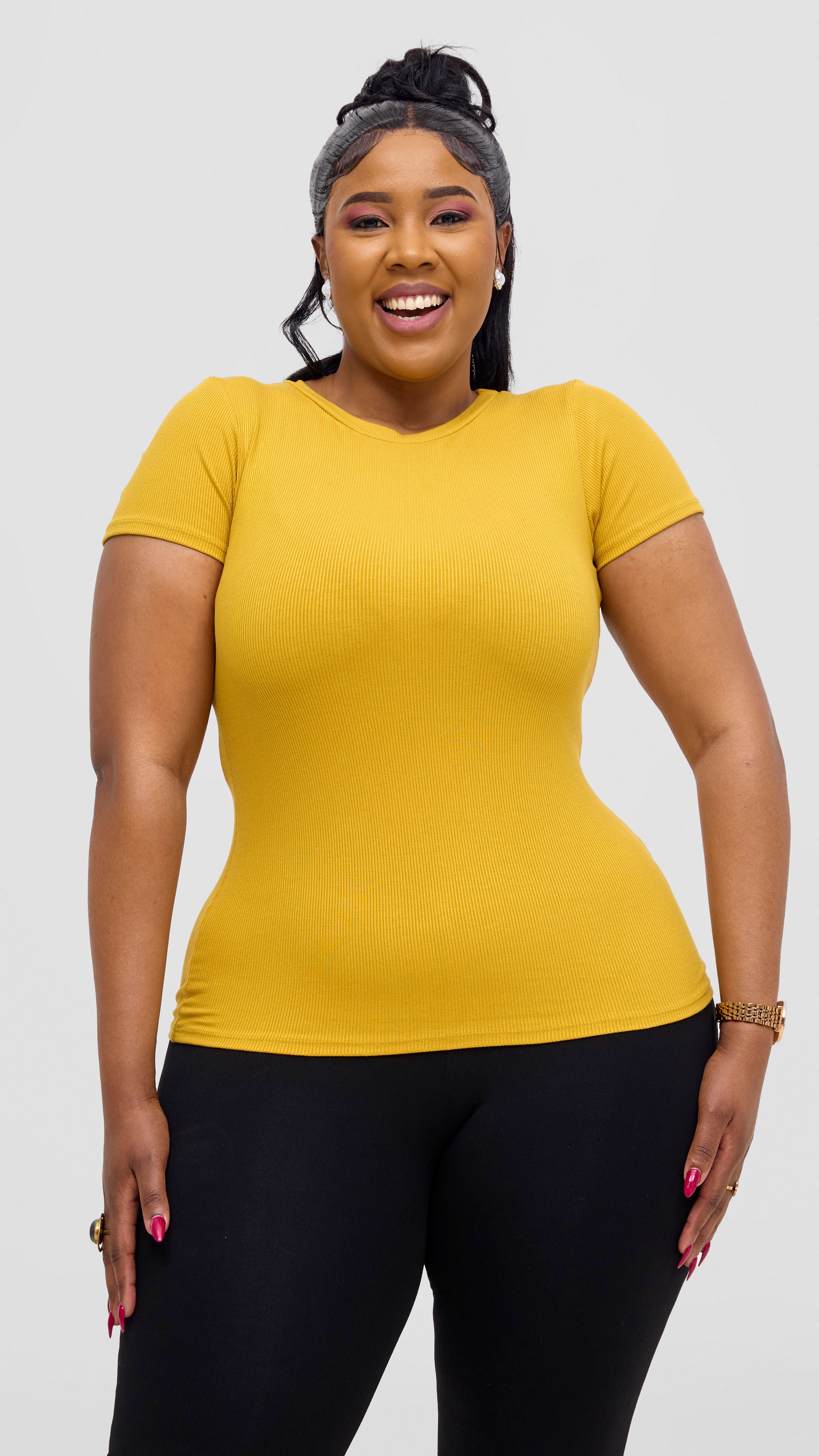 Vivo Ari Short Sleeve Top -Mustard