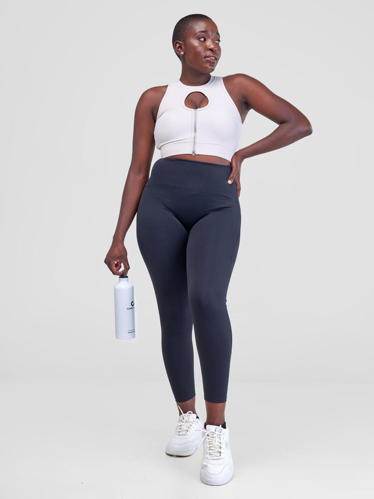 Ava Fitness Lilly High Waisted Leggings - Black - Shopzetu