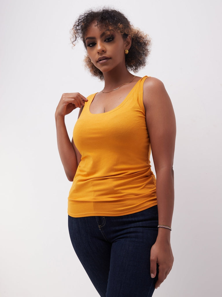 Zoya Basic Tank Top - Mustard - Shopzetu