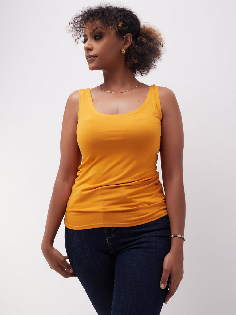 Zoya Basic Tank Top - Mustard - Shopzetu